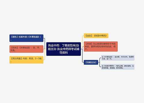 执业中药：丁榔皮性味|功能主治-执业中药师考试辅导资料思维导图