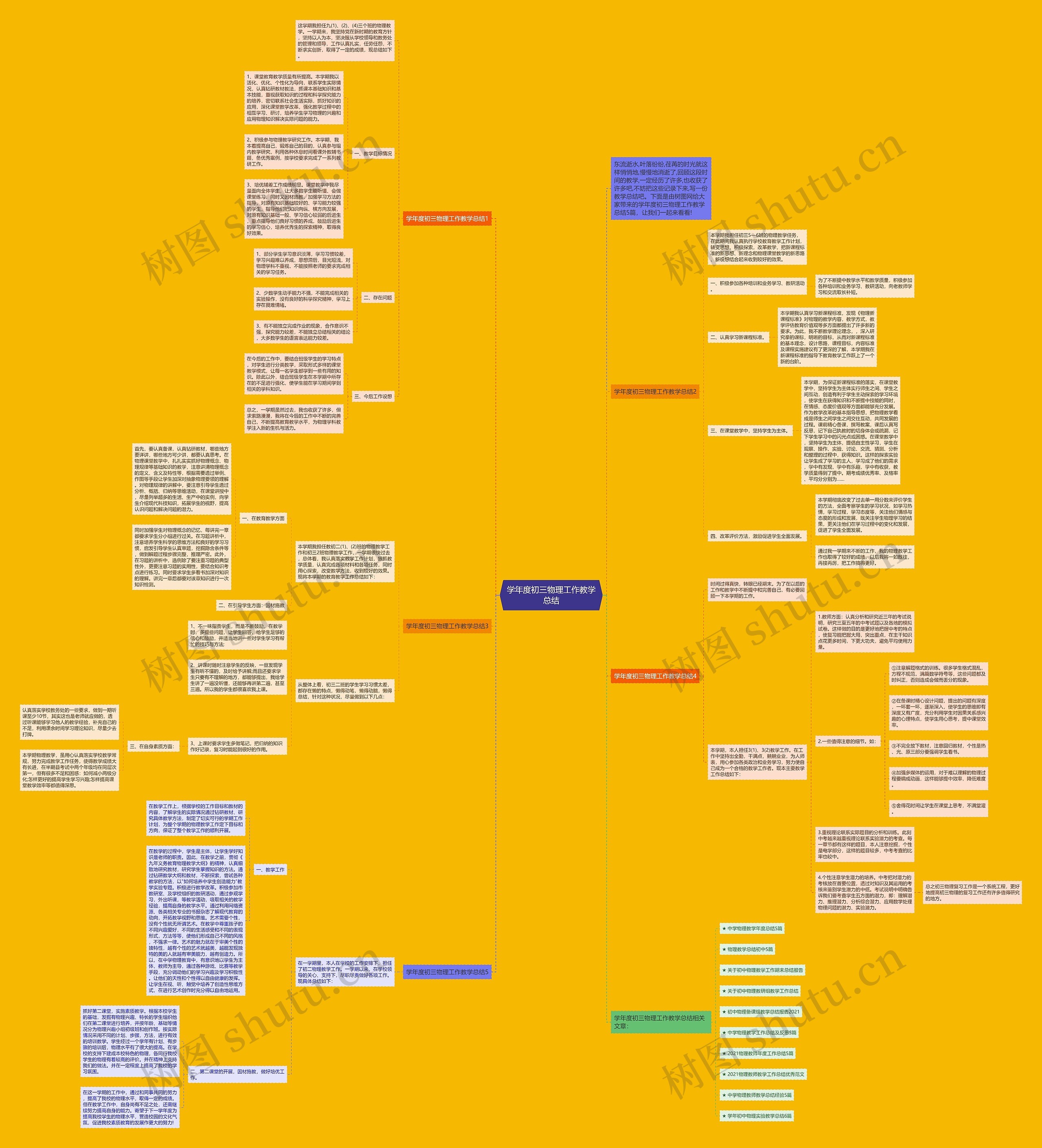 学年度初三物理工作教学总结思维导图