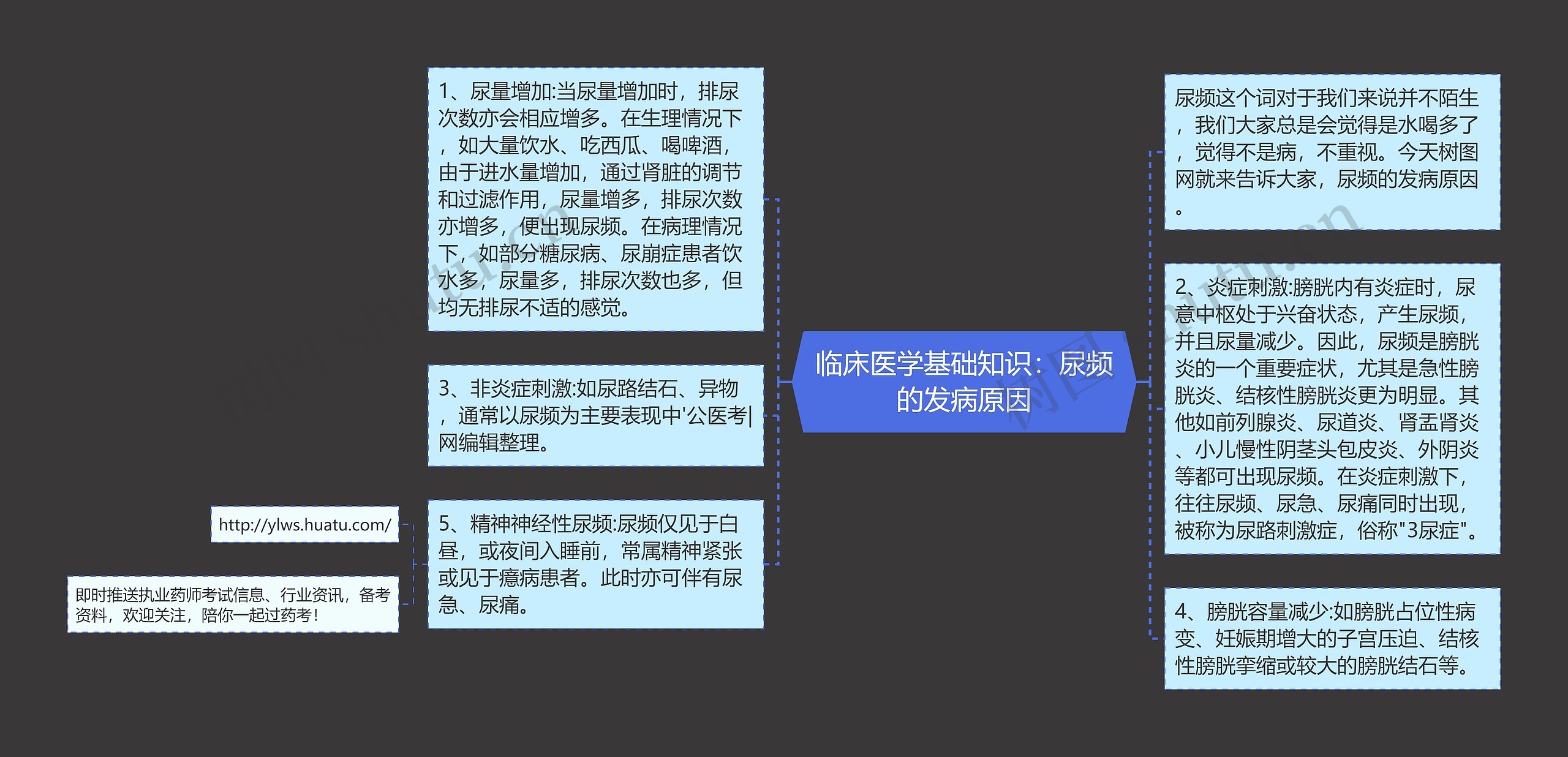 临床医学基础知识：尿频的发病原因思维导图