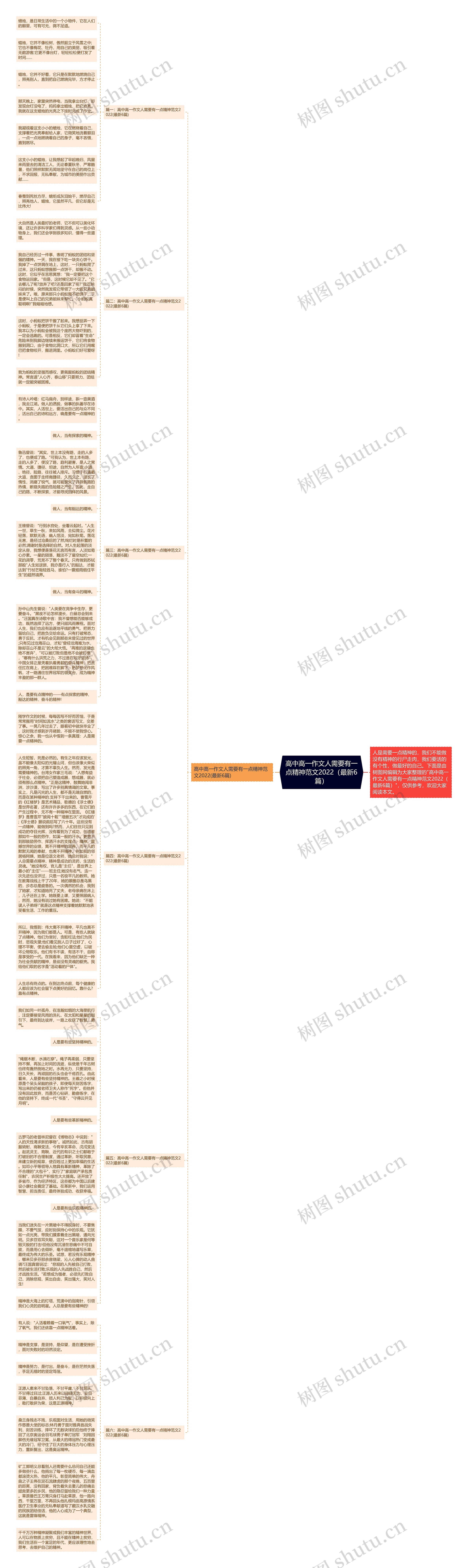 高中高一作文人需要有一点精神范文2022（最新6篇）思维导图