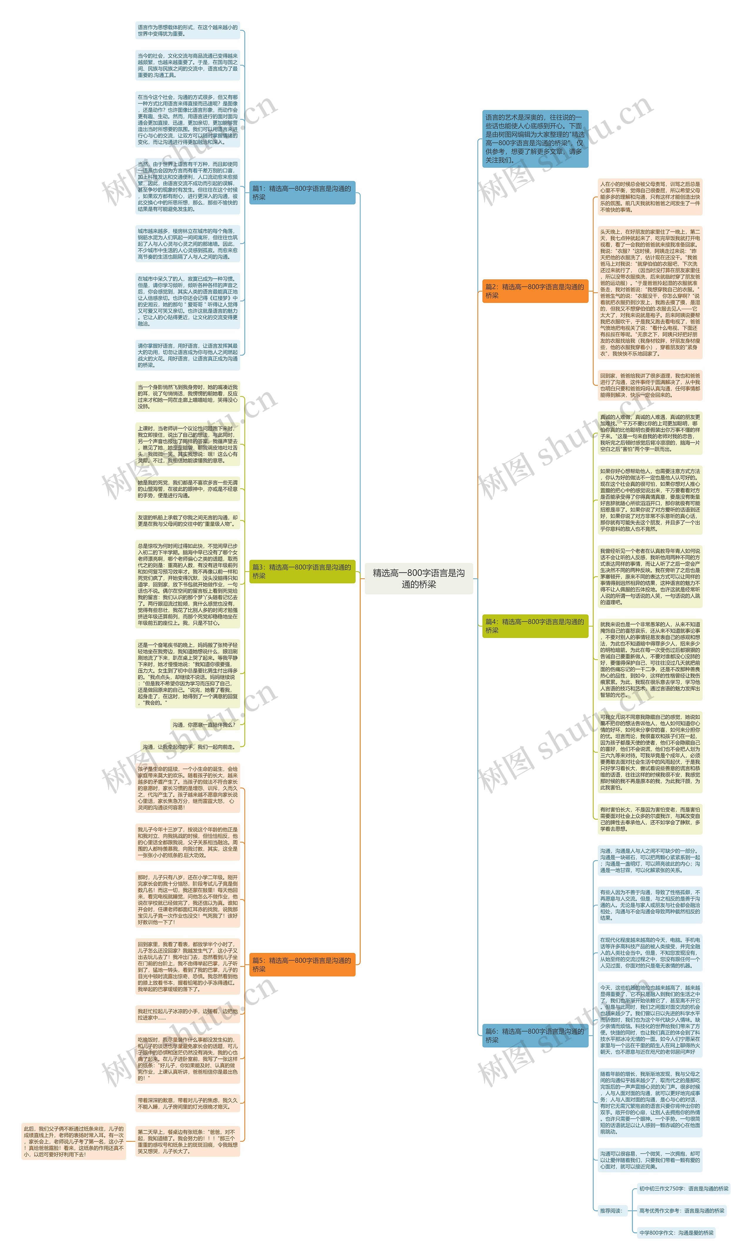 精选高一800字语言是沟通的桥梁思维导图