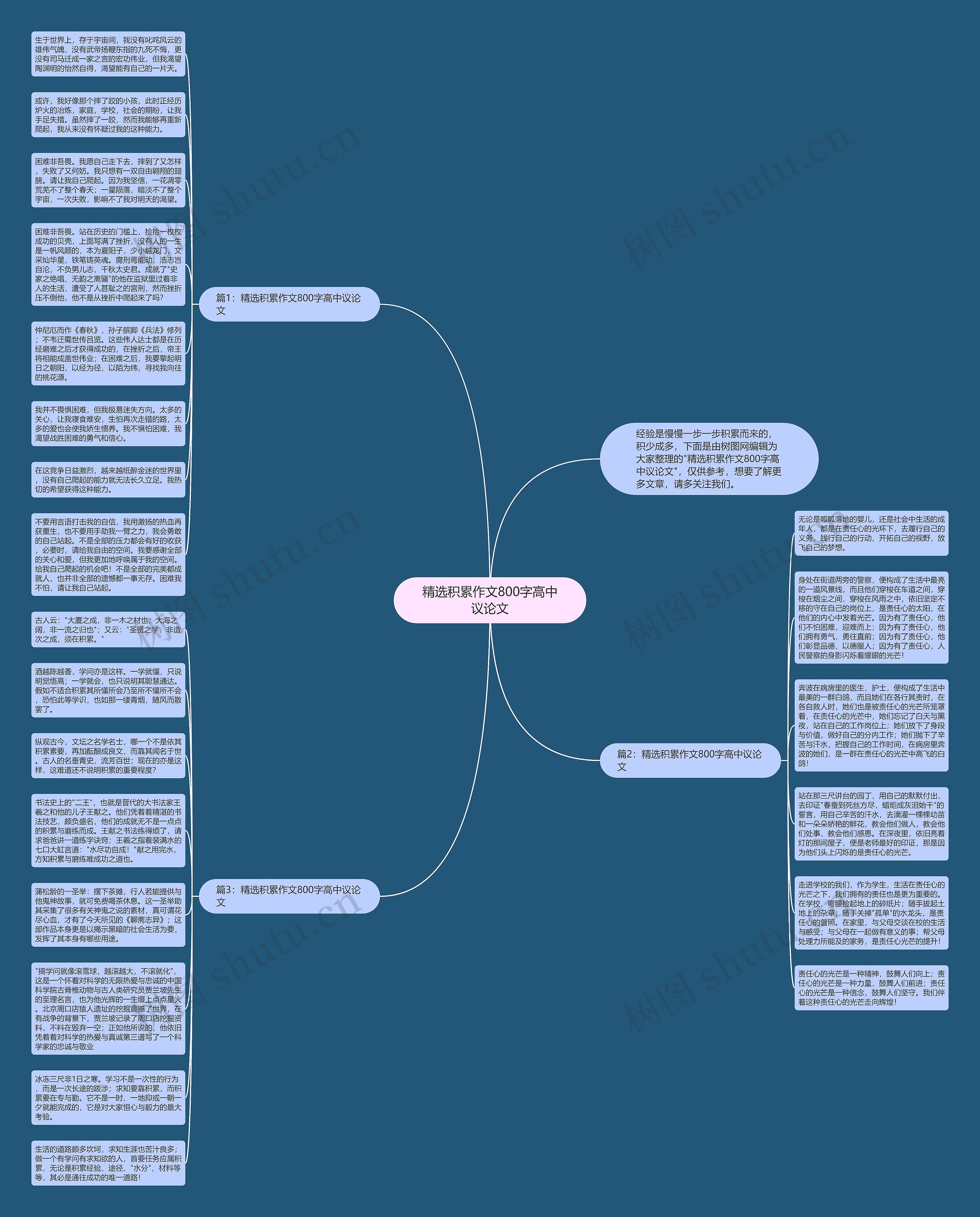 精选积累作文800字高中议论文思维导图