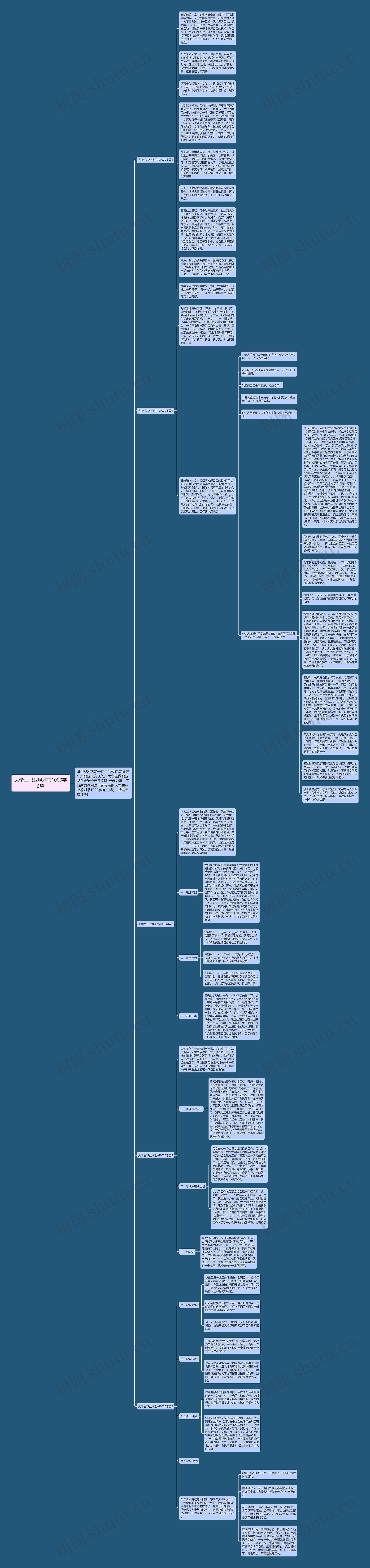 大学生职业规划书1000字5篇思维导图