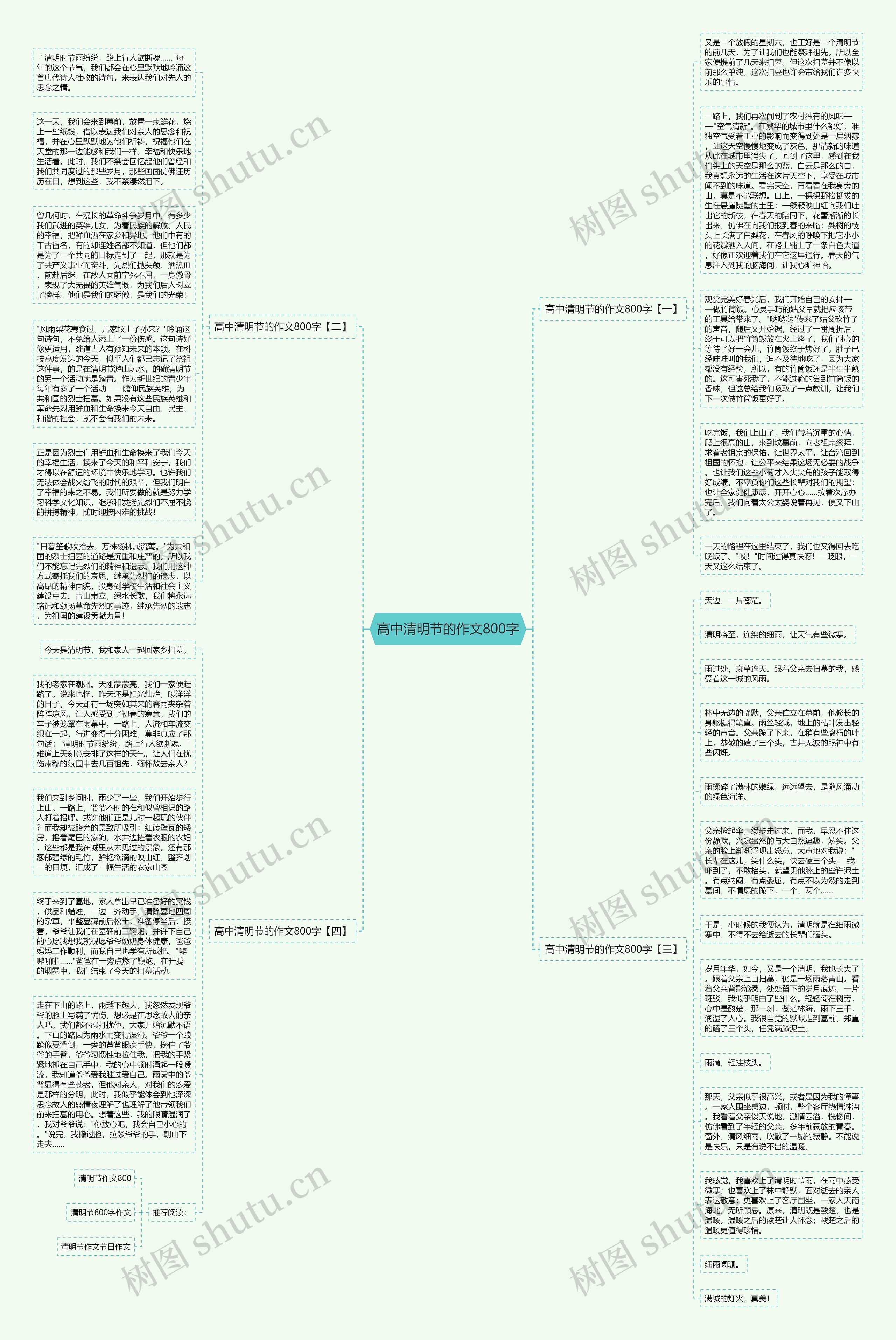 高中清明节的作文800字思维导图