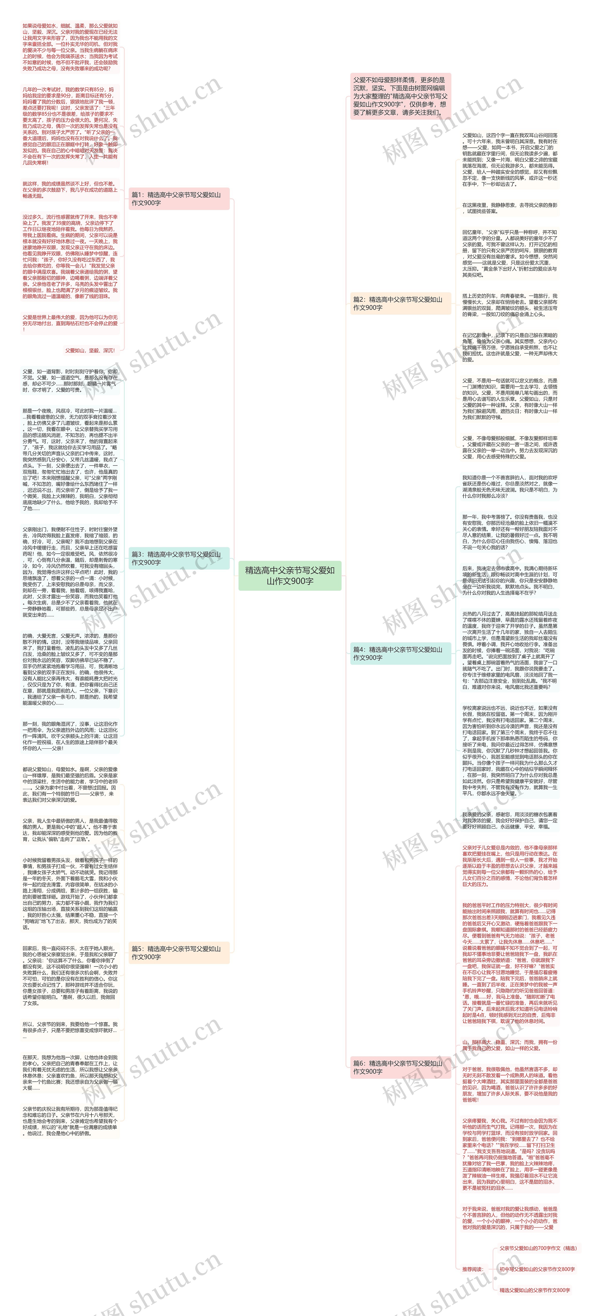 精选高中父亲节写父爱如山作文900字思维导图