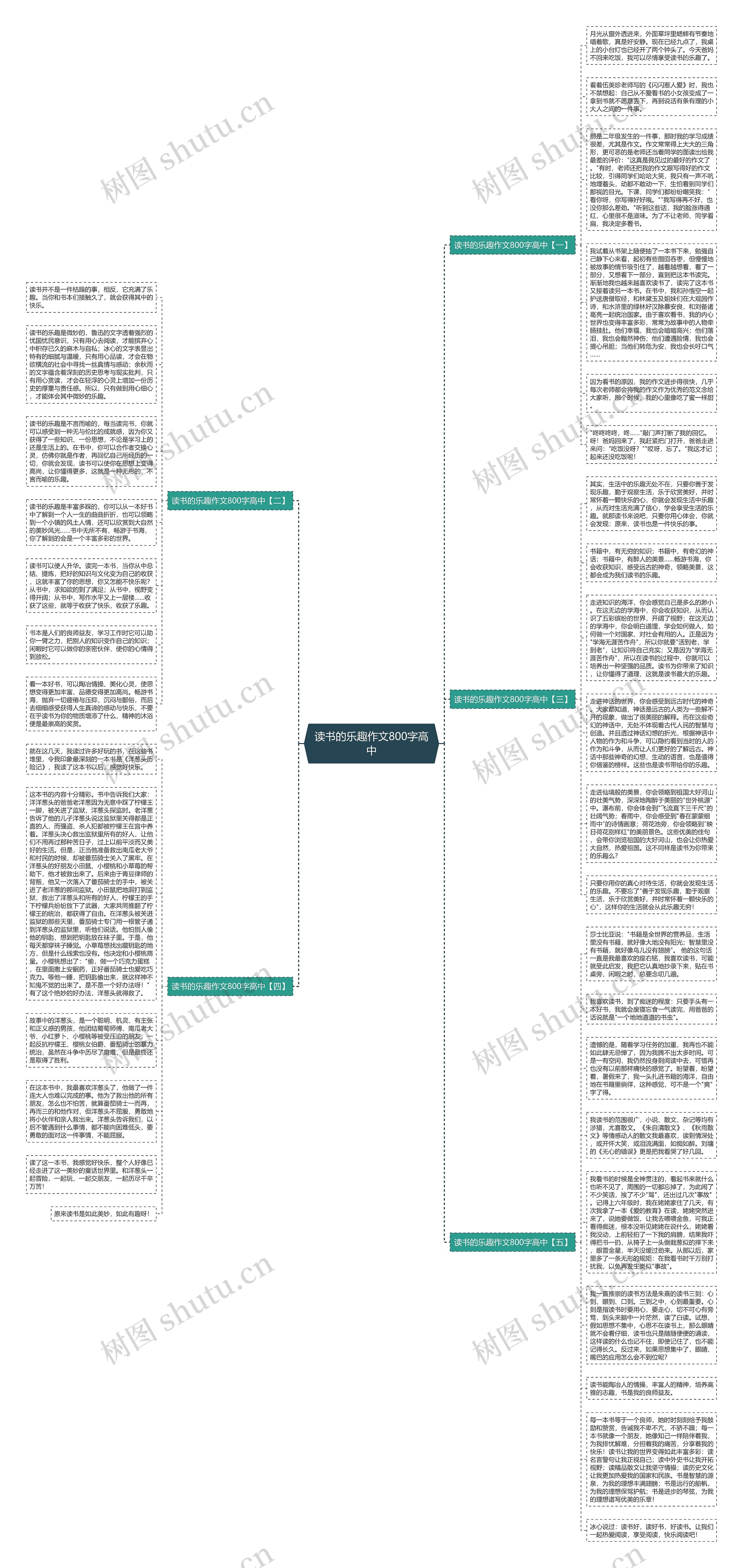 读书的乐趣作文800字高中思维导图