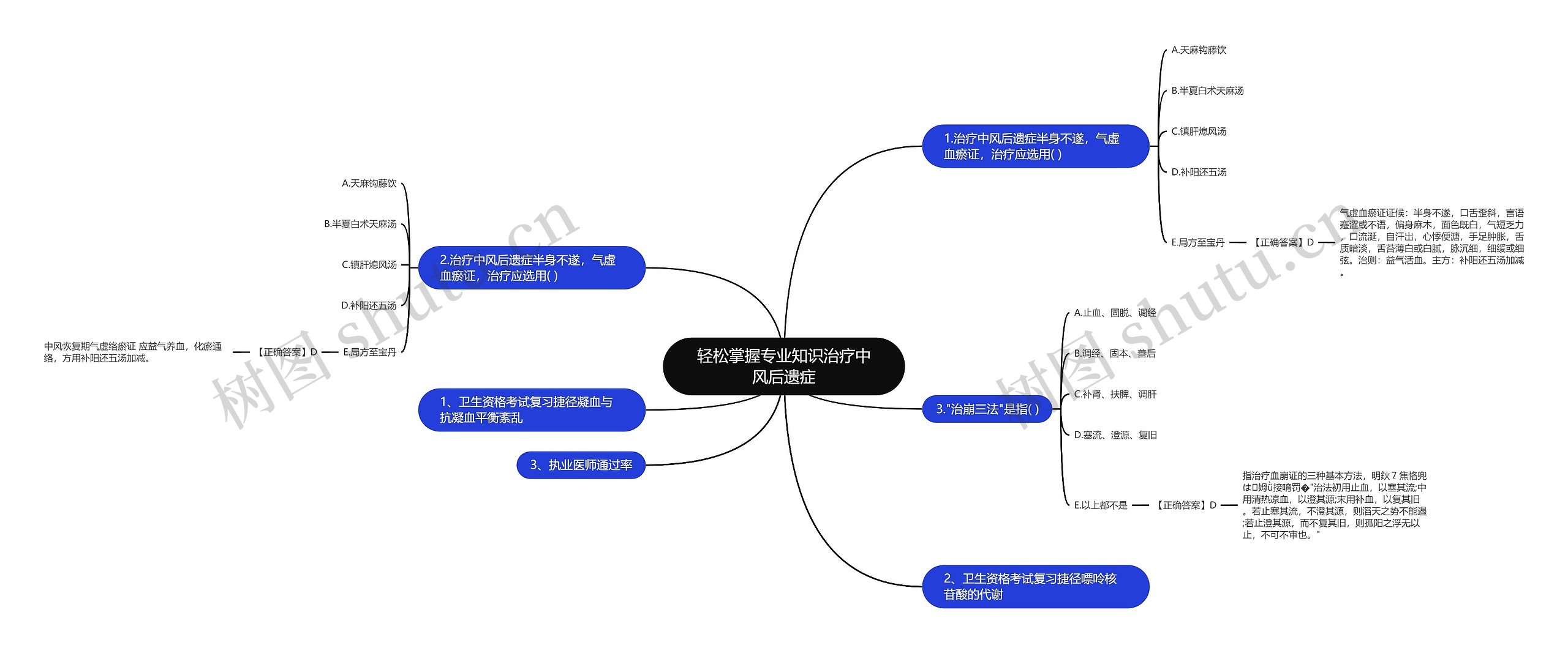 轻松掌握专业知识治疗中风后遗症思维导图