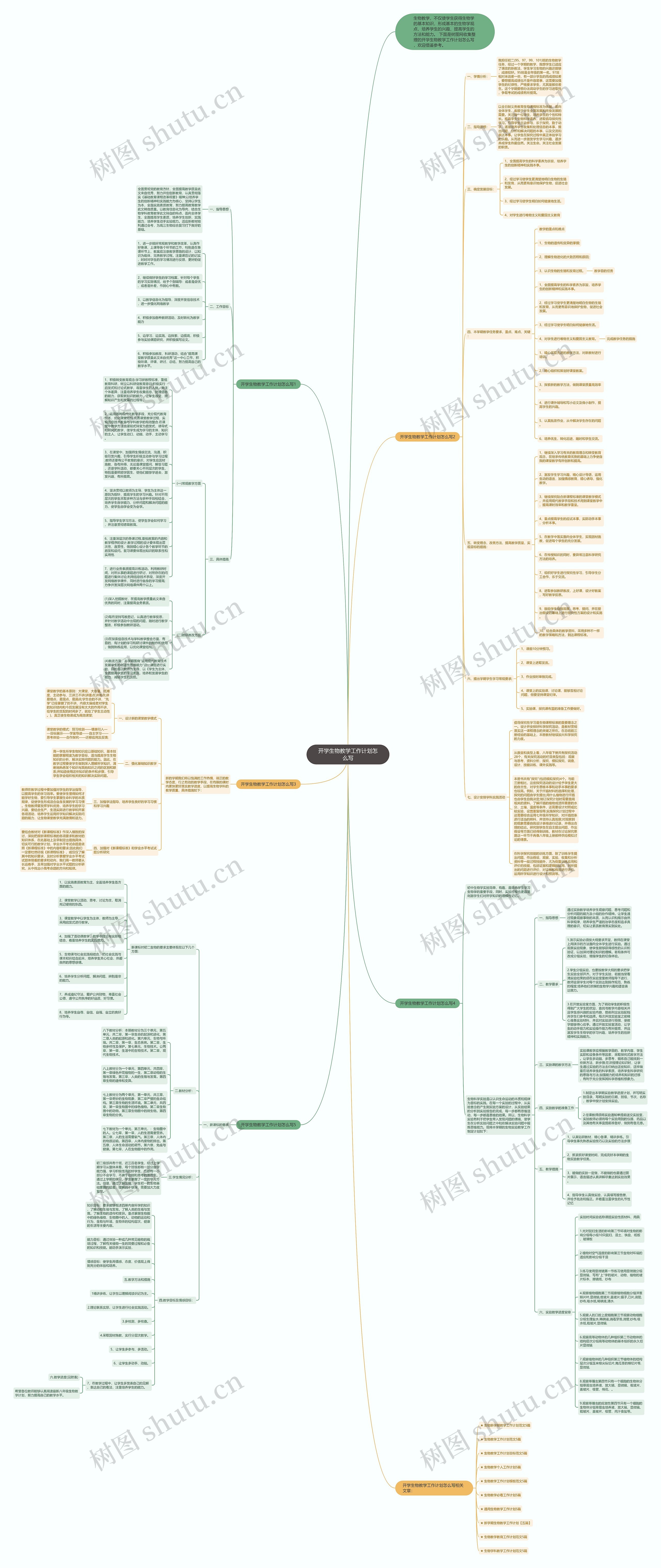 开学生物教学工作计划怎么写思维导图