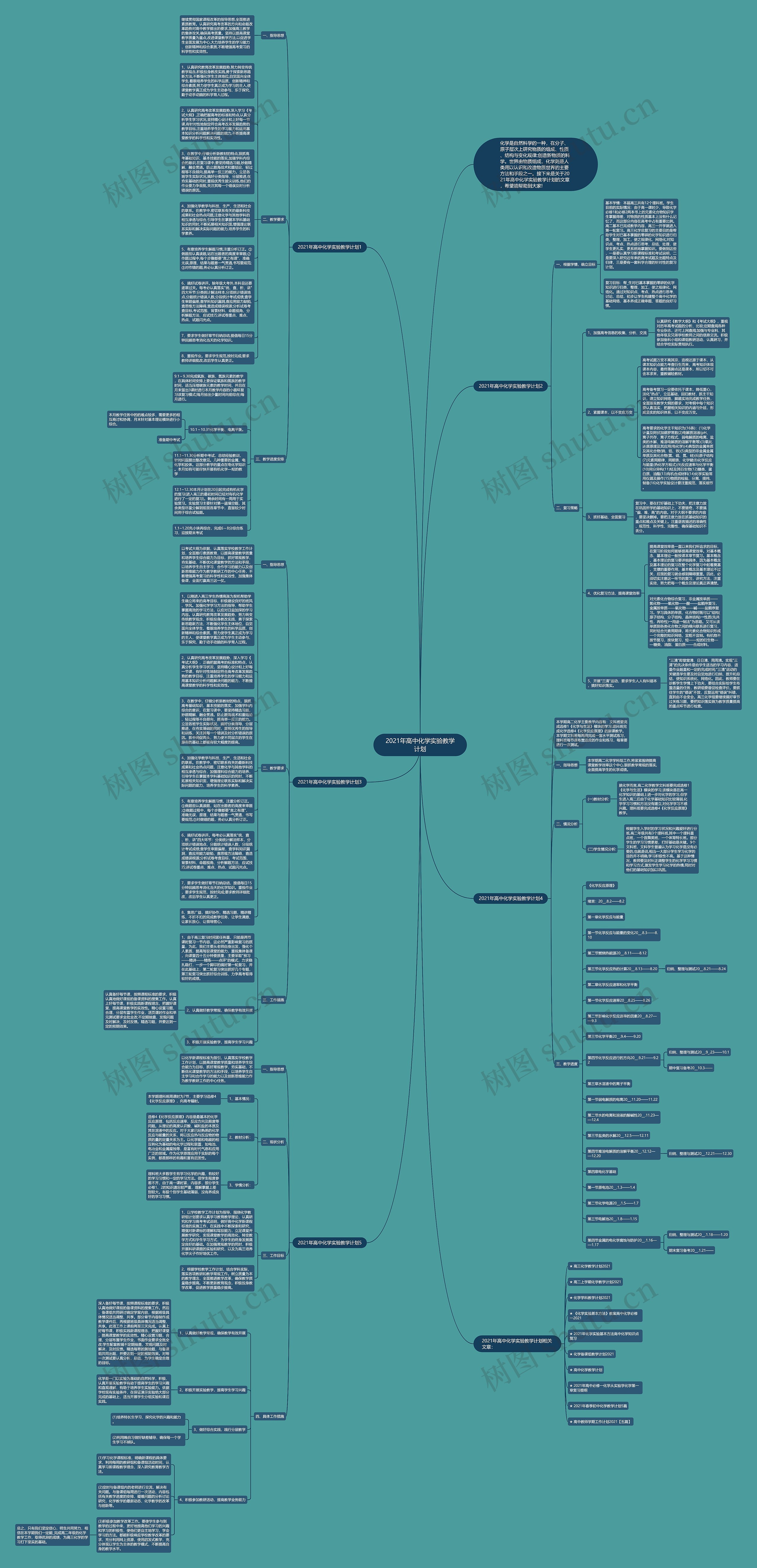 2021年高中化学实验教学计划思维导图