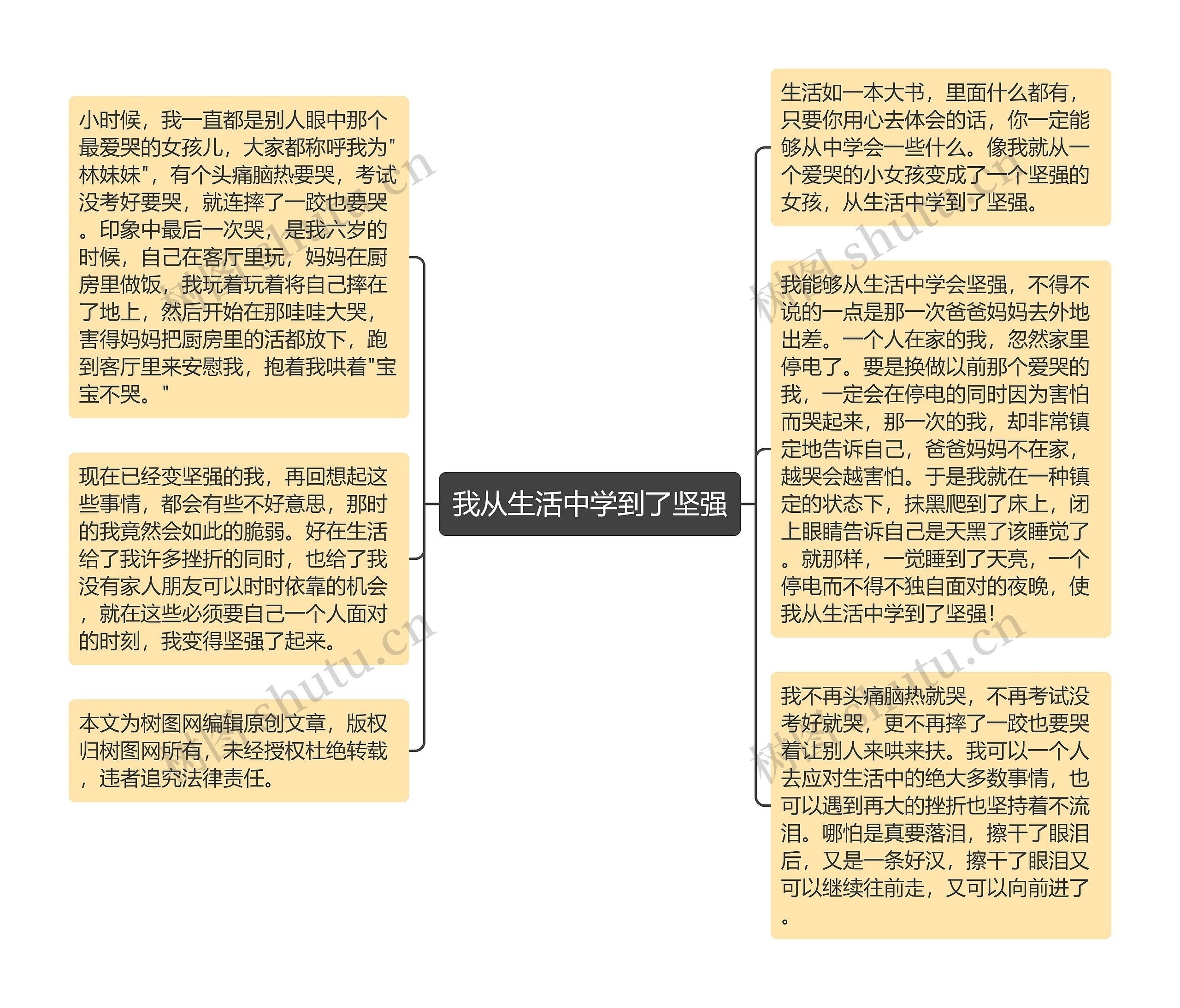 我从生活中学到了坚强思维导图