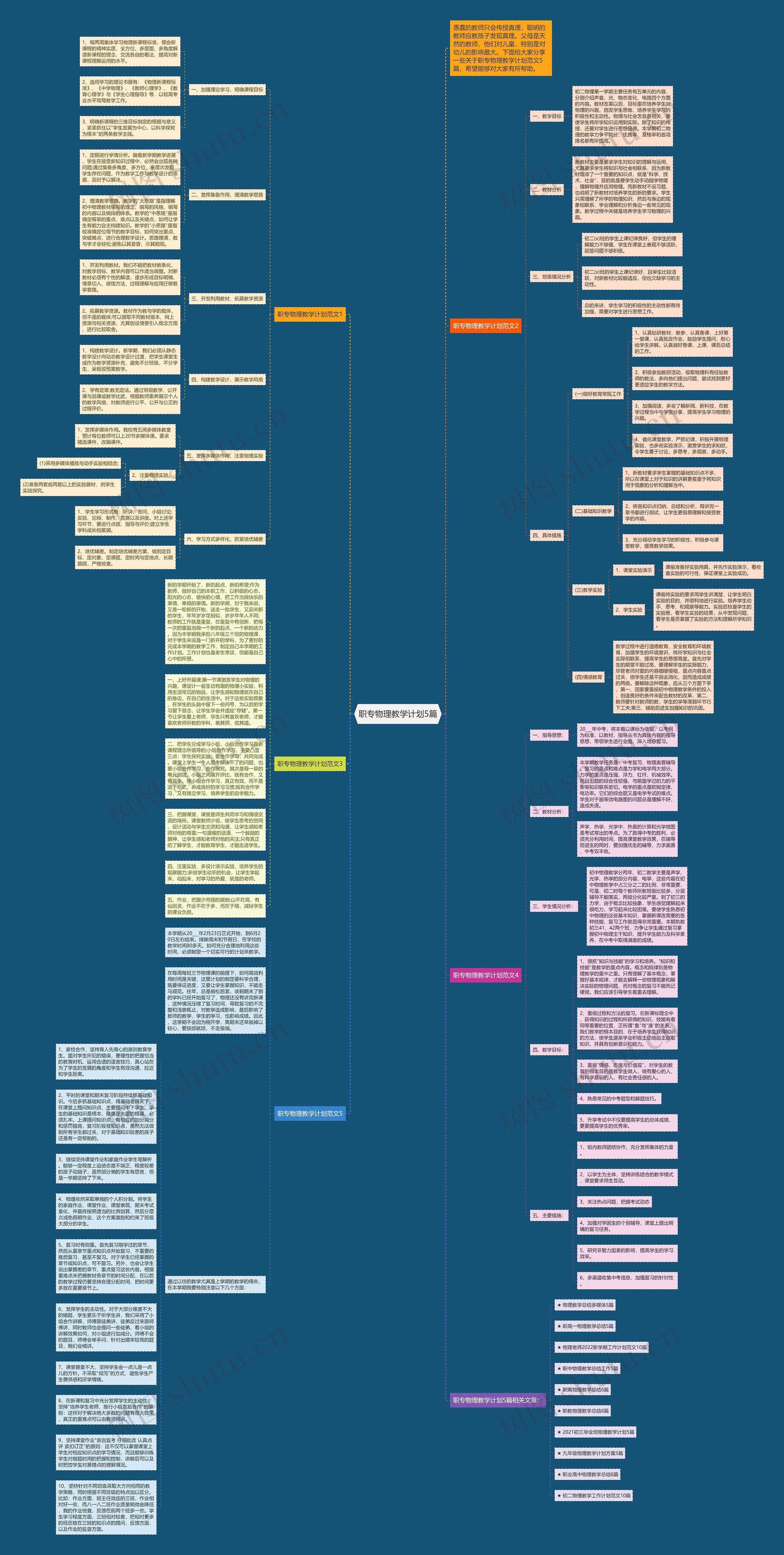 职专物理教学计划5篇思维导图