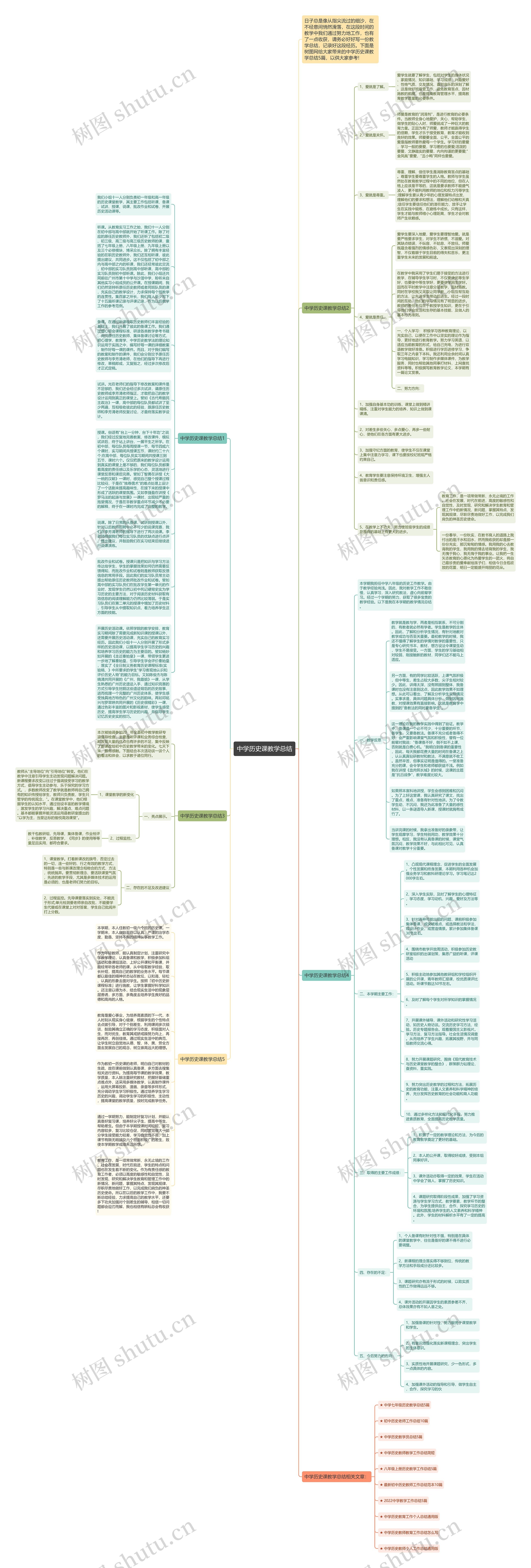 中学历史课教学总结思维导图
