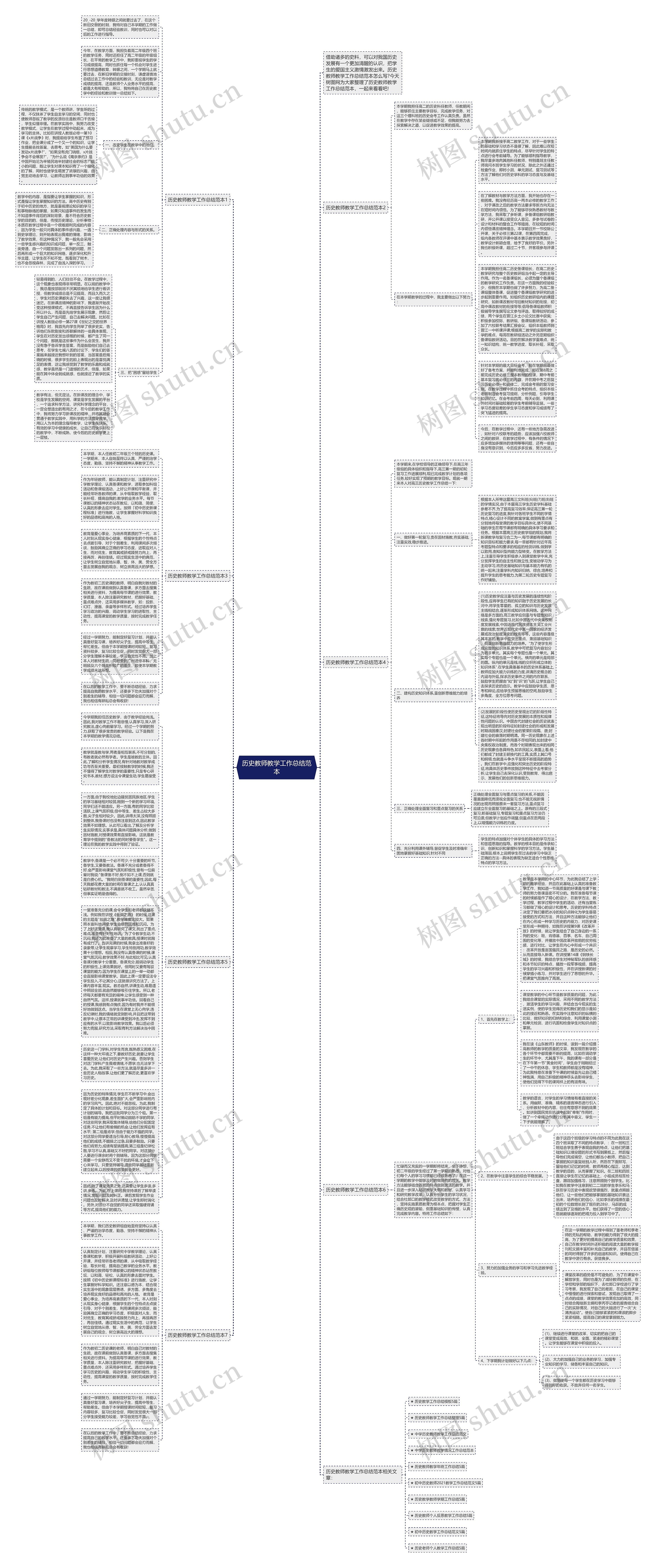 历史教师教学工作总结范本思维导图