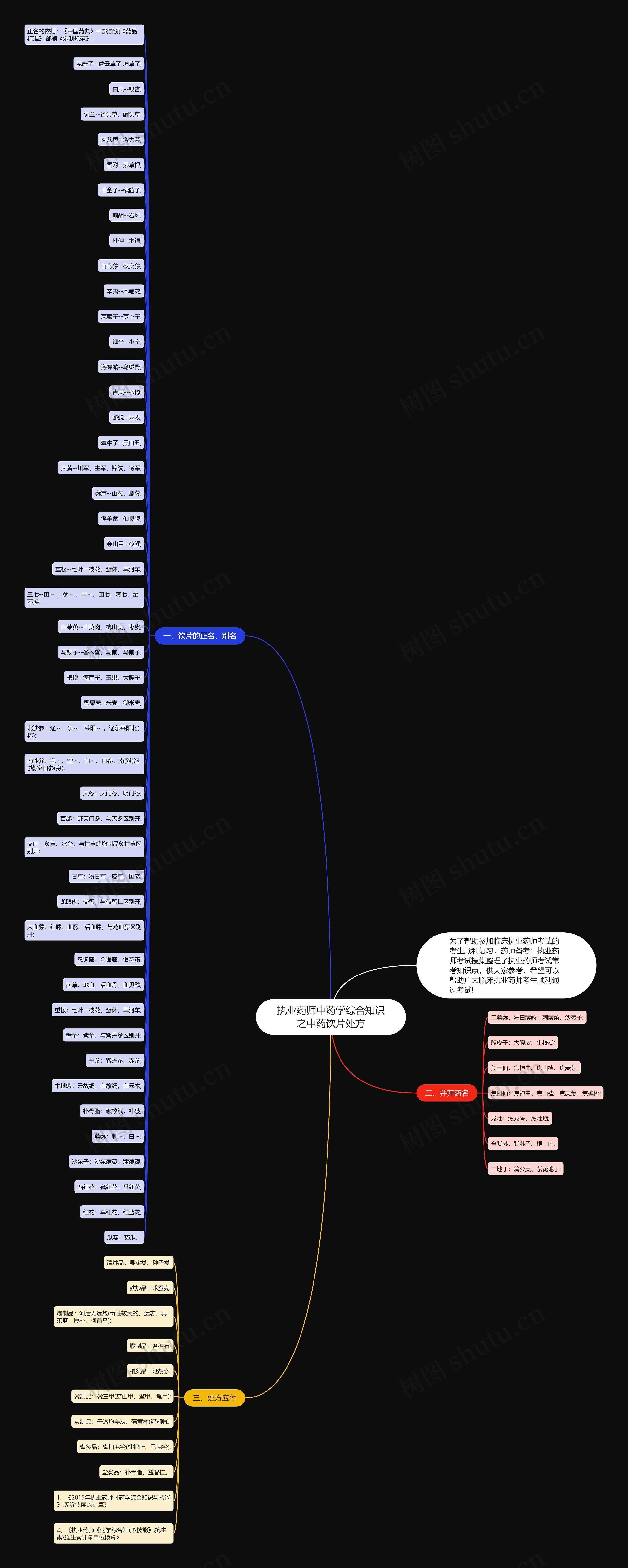 执业药师中药学综合知识之中药饮片处方思维导图