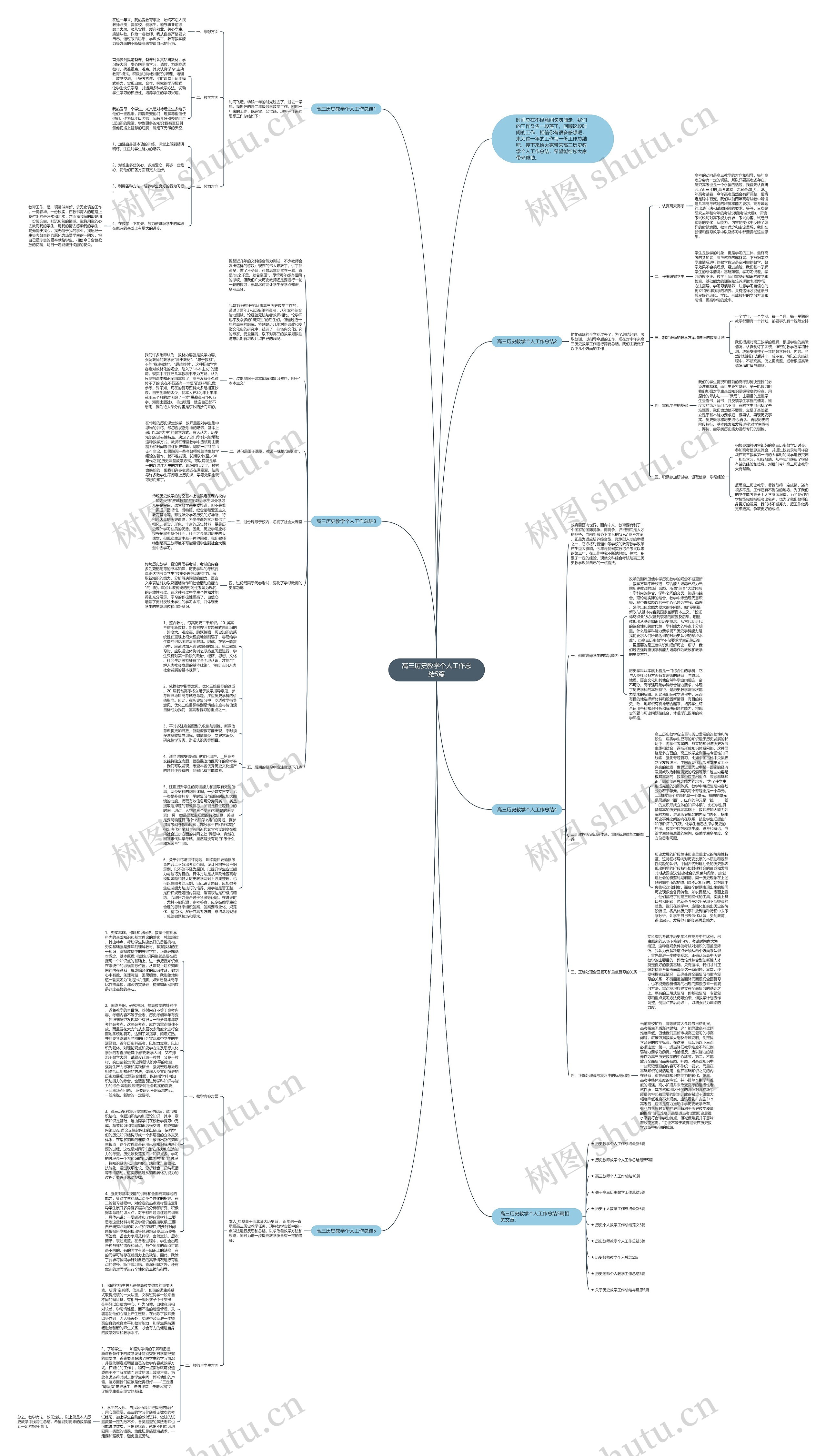 高三历史教学个人工作总结5篇思维导图