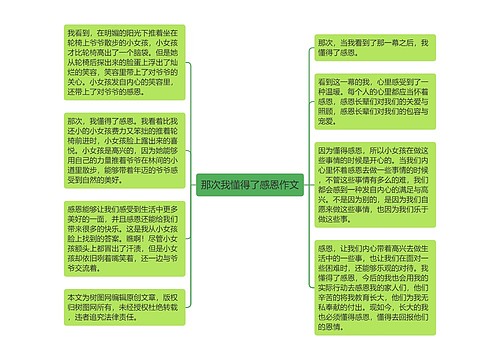 那次我懂得了感恩作文