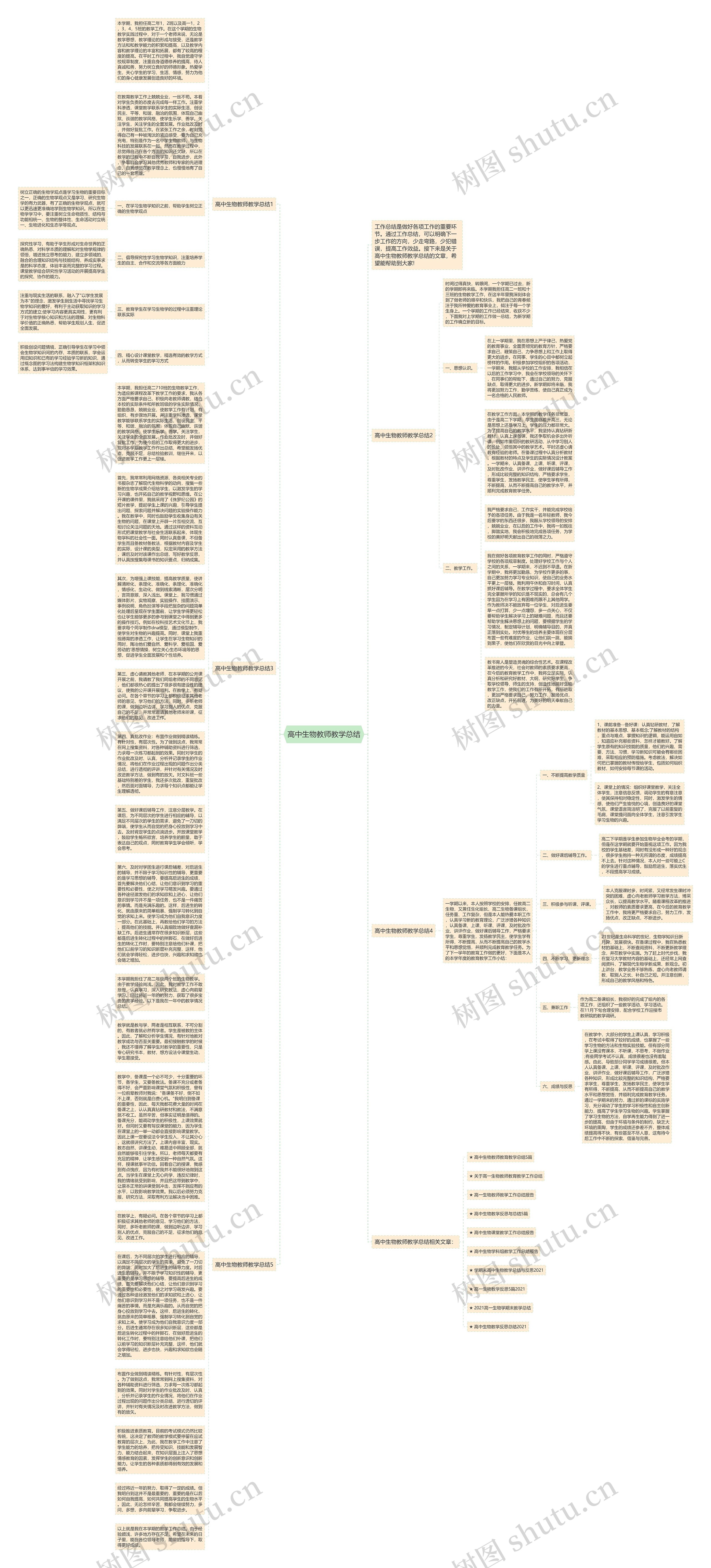 高中生物教师教学总结思维导图