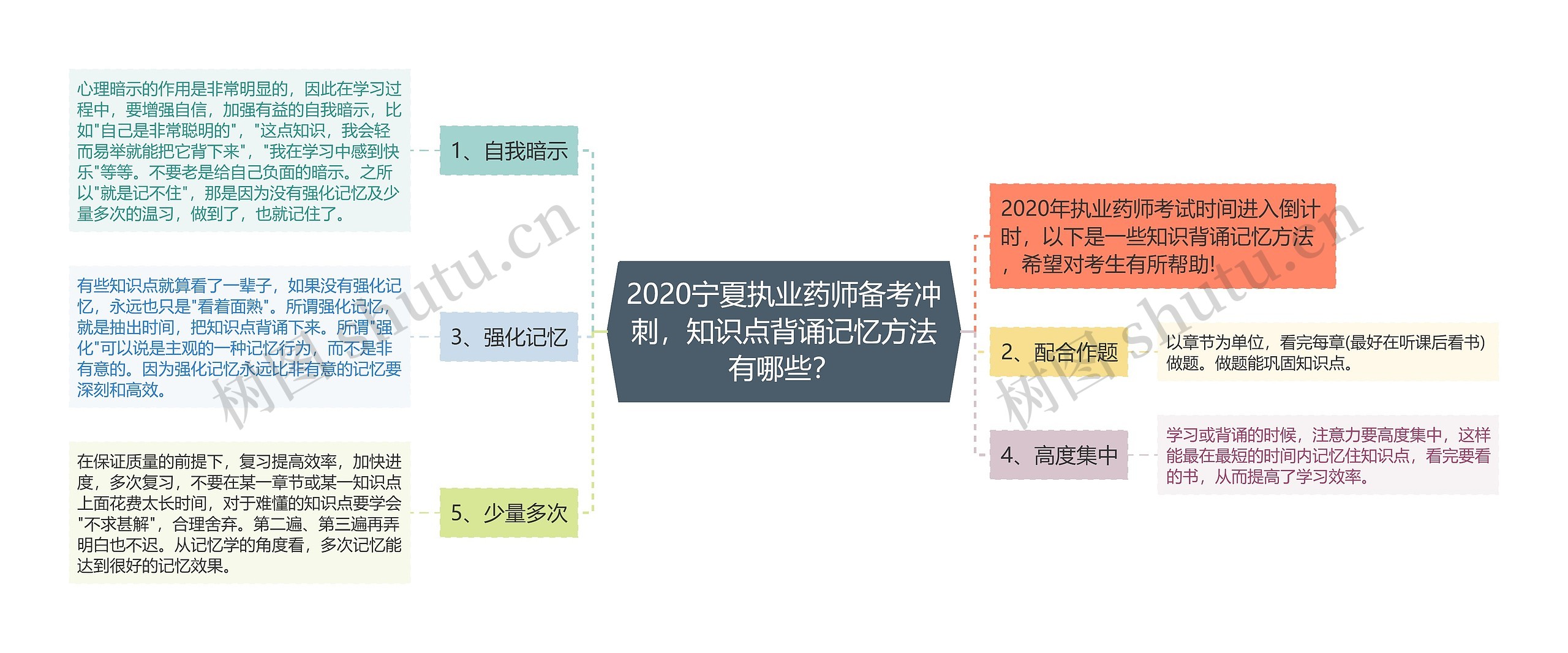 2020宁夏执业药师备考冲刺，知识点背诵记忆方法有哪些？思维导图