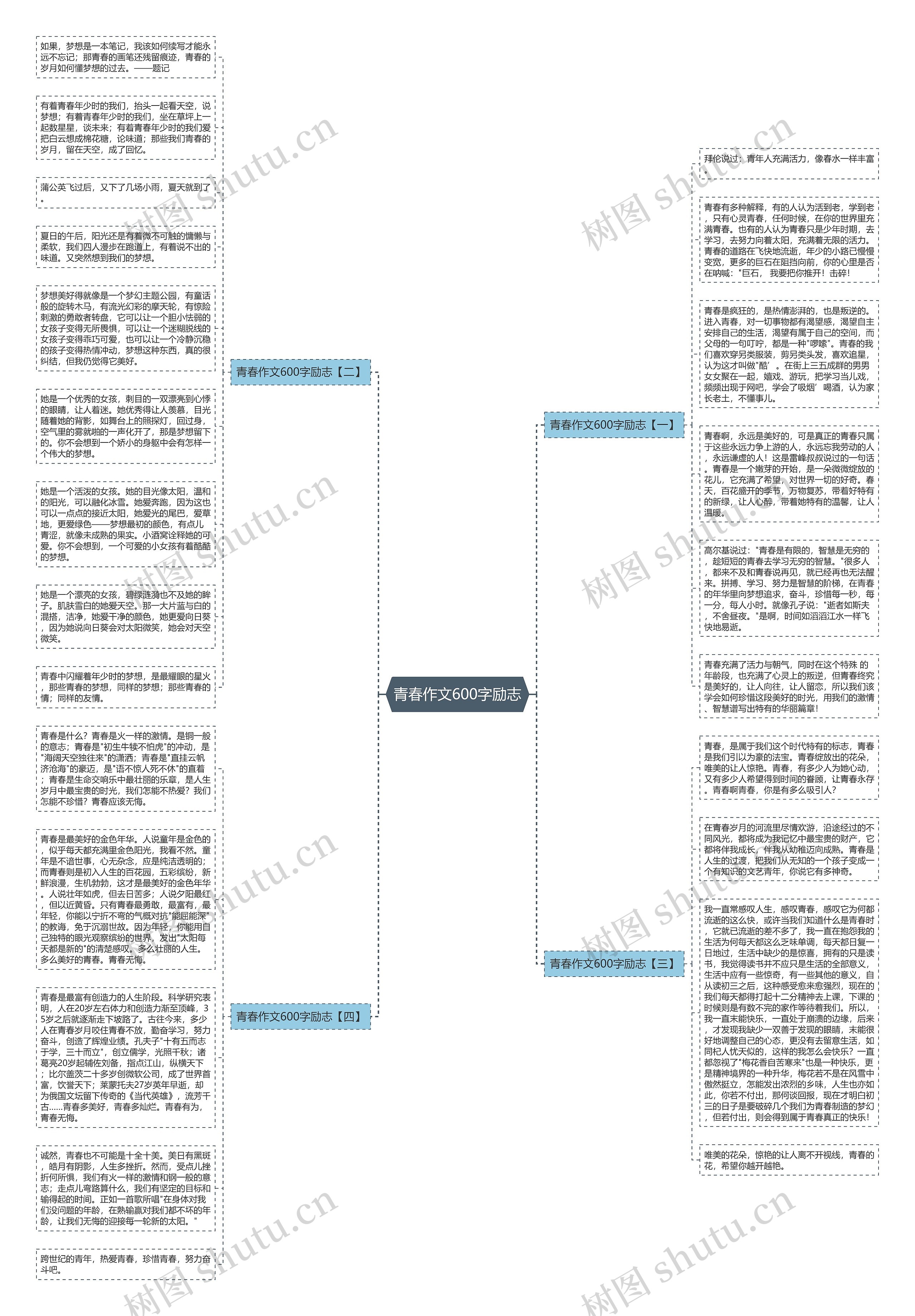 青春作文600字励志思维导图