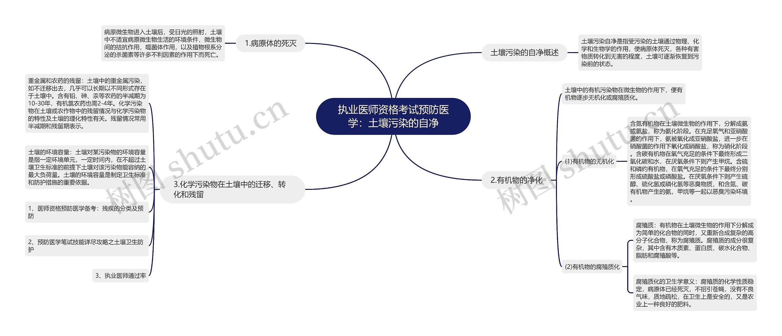 执业医师资格考试预防医学：土壤污染的自净思维导图