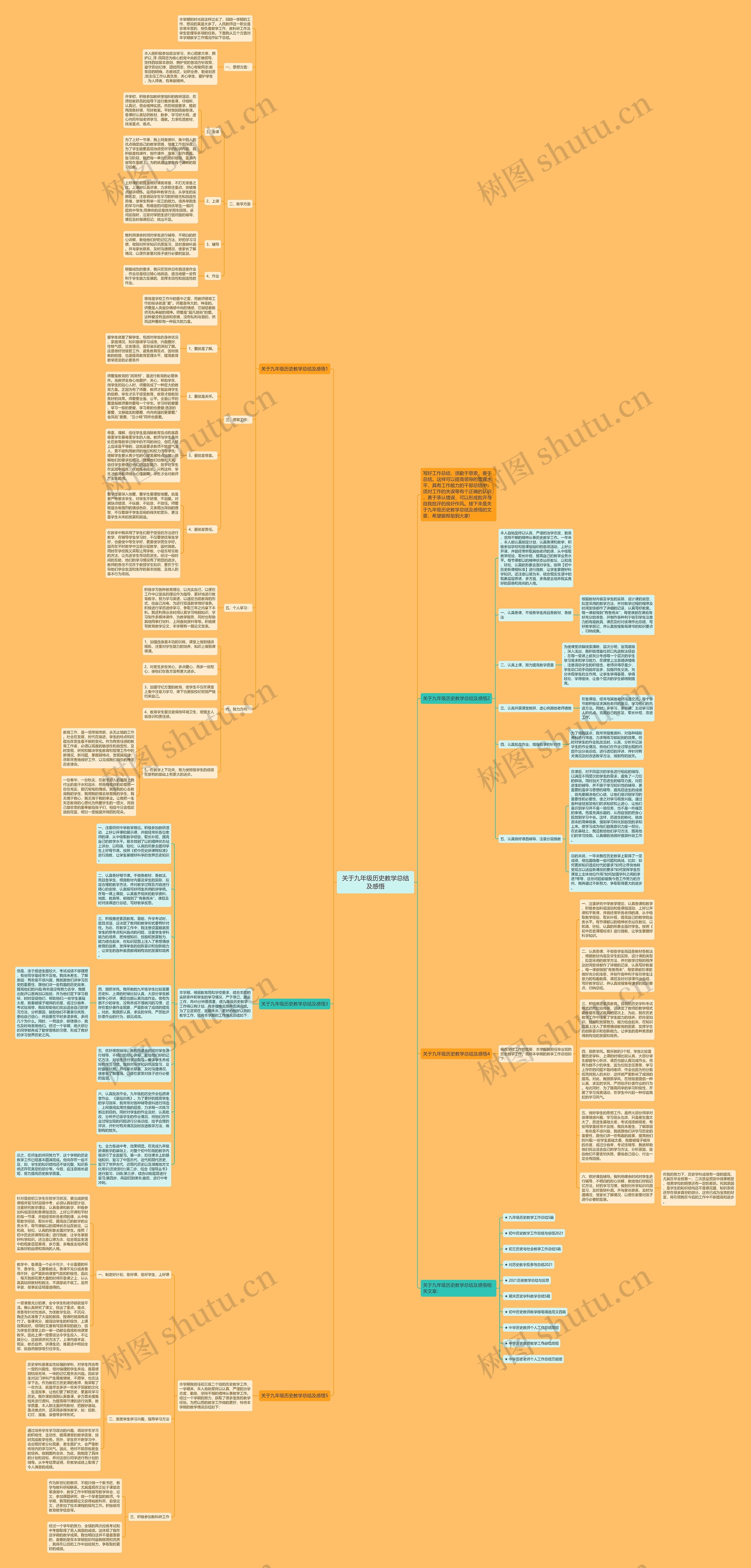 关于九年级历史教学总结及感悟思维导图