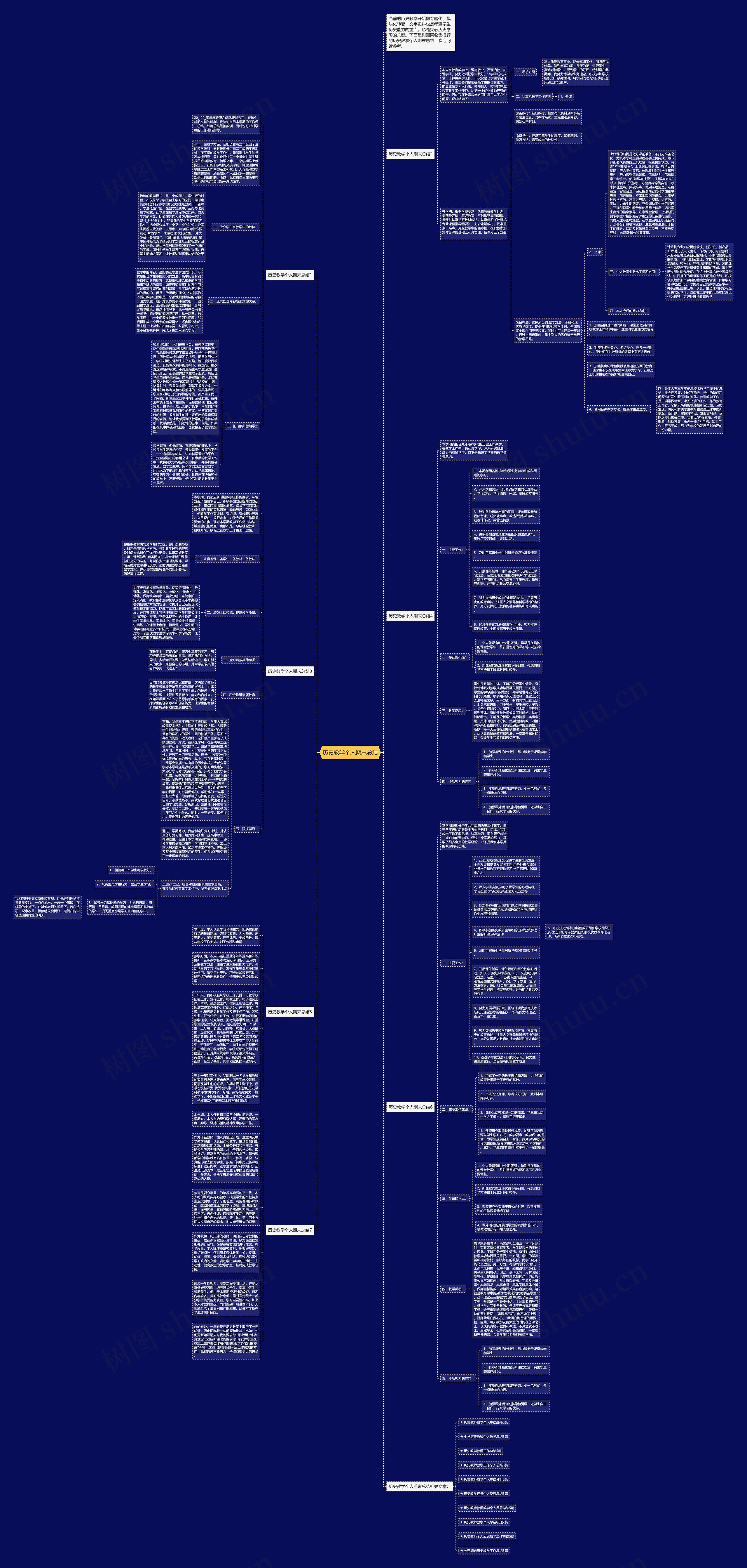 历史教学个人期末总结思维导图