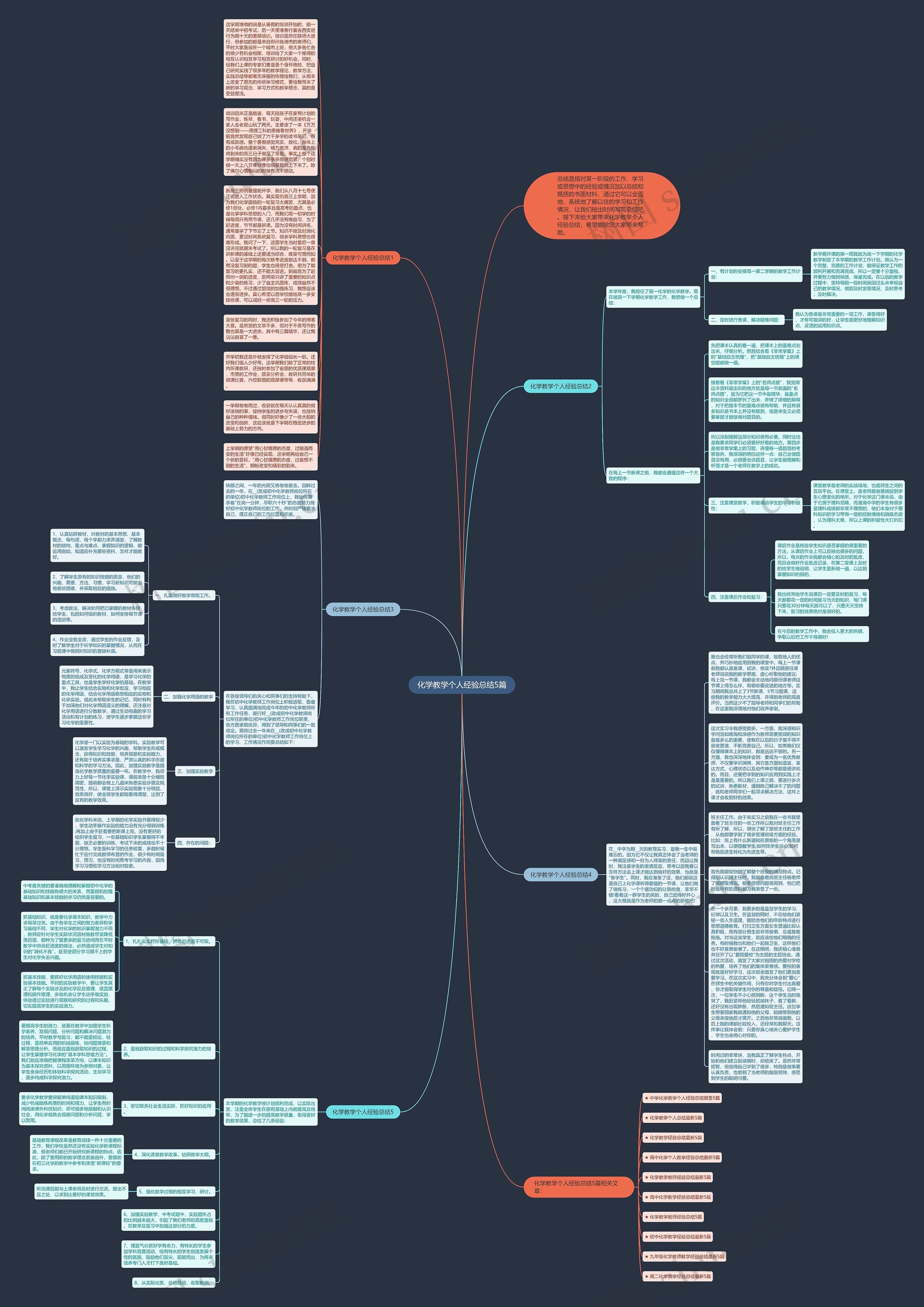 化学教学个人经验总结5篇思维导图