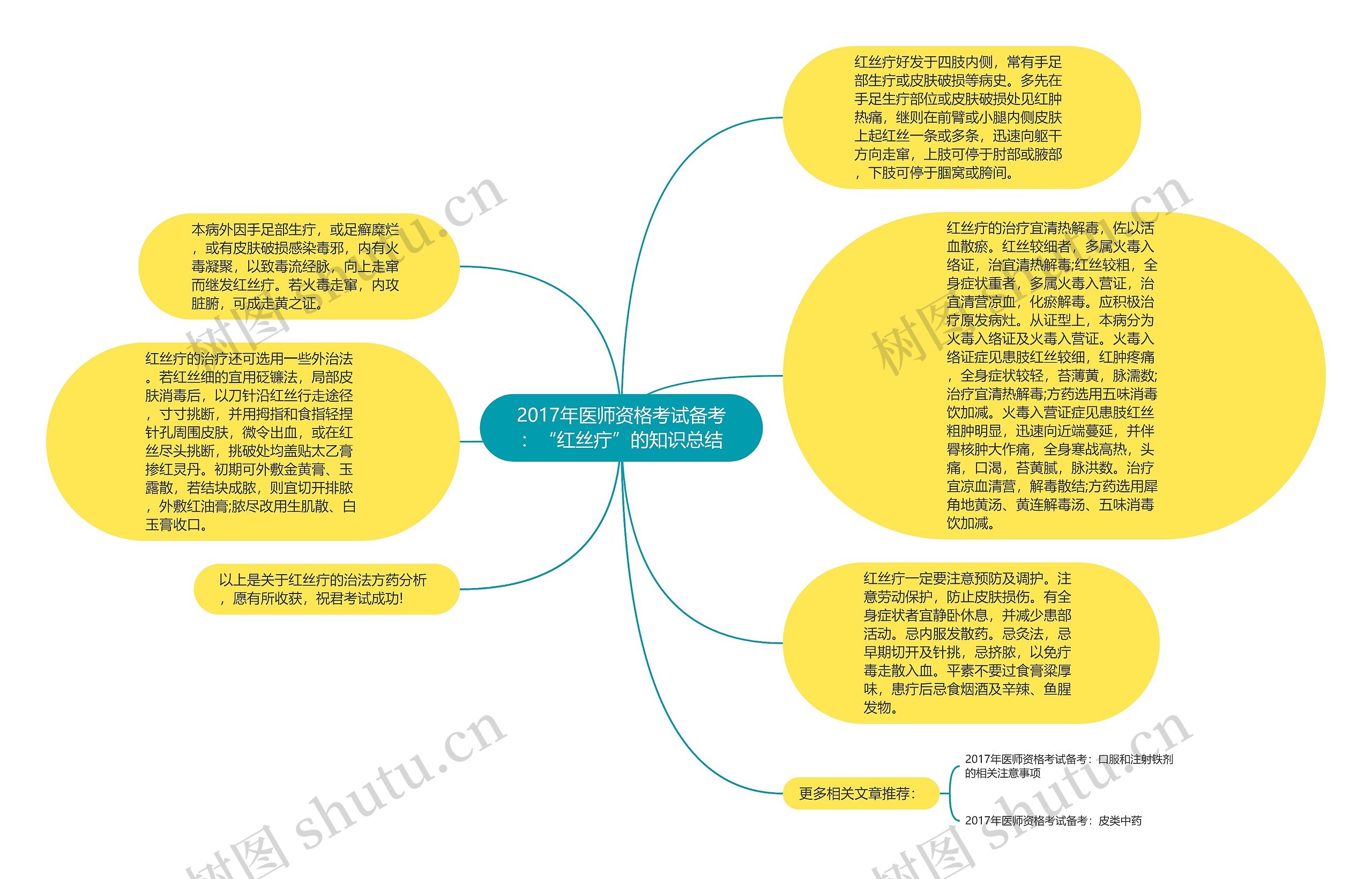 2017年医师资格考试备考：“红丝疔”的知识总结思维导图