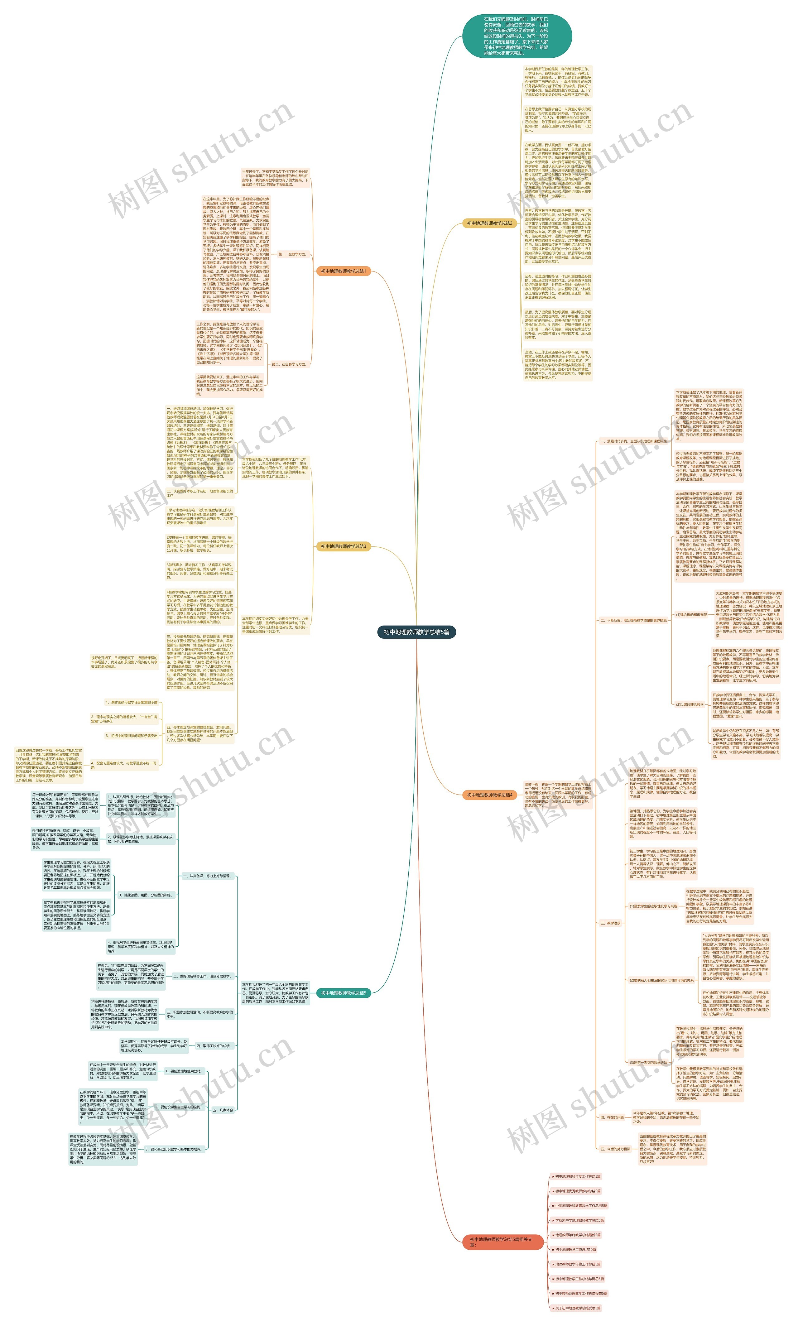 初中地理教师教学总结5篇思维导图