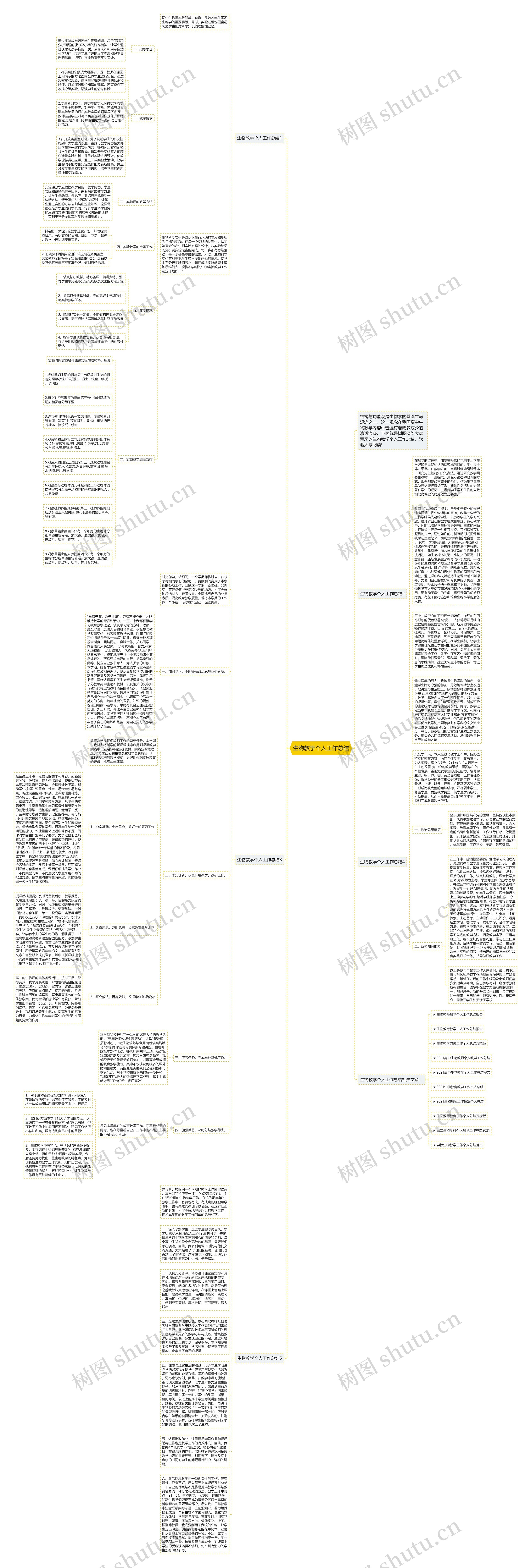 生物教学个人工作总结思维导图