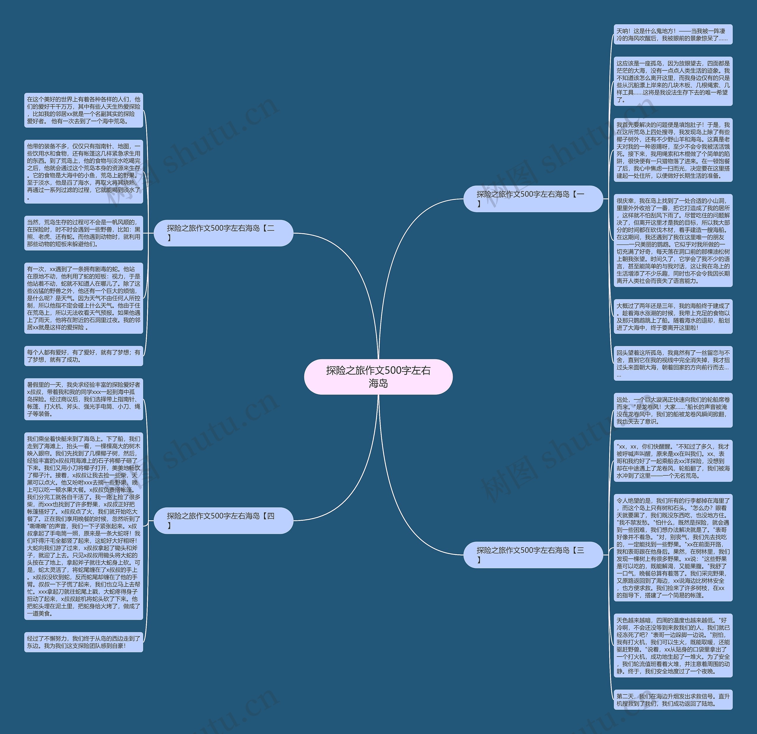 探险之旅作文500字左右海岛思维导图