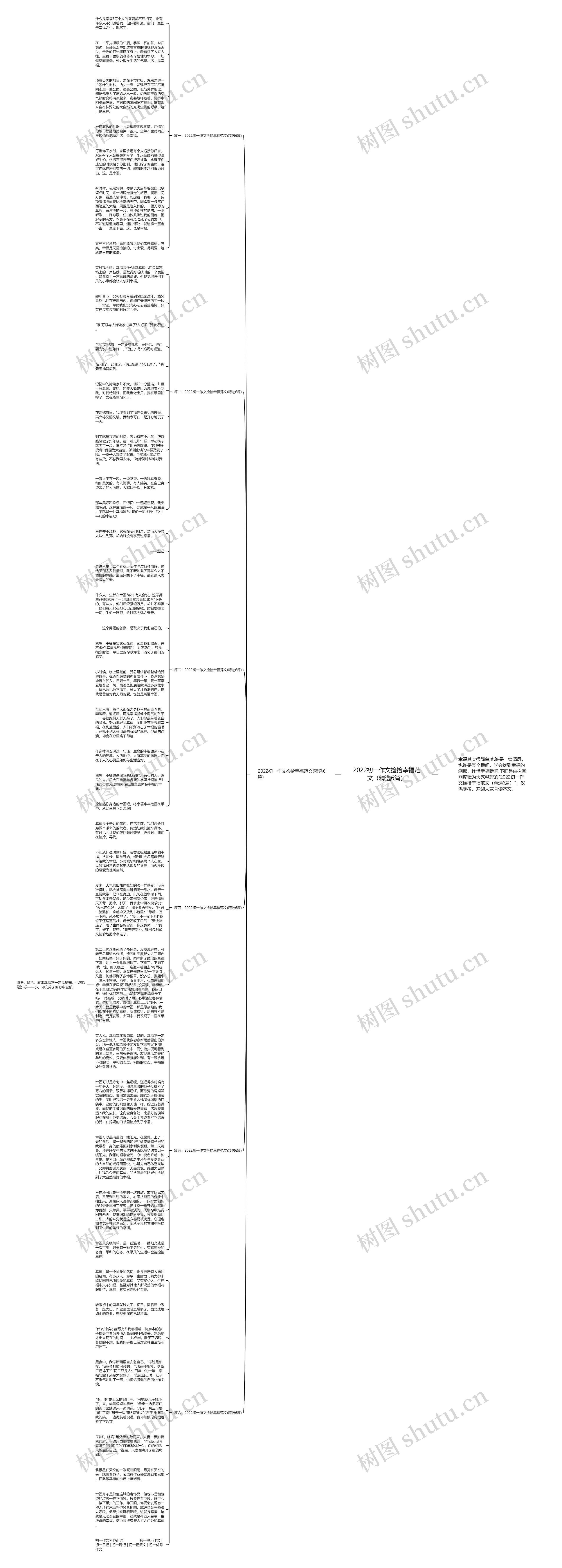 2022初一作文捡拾幸福范文（精选6篇）思维导图
