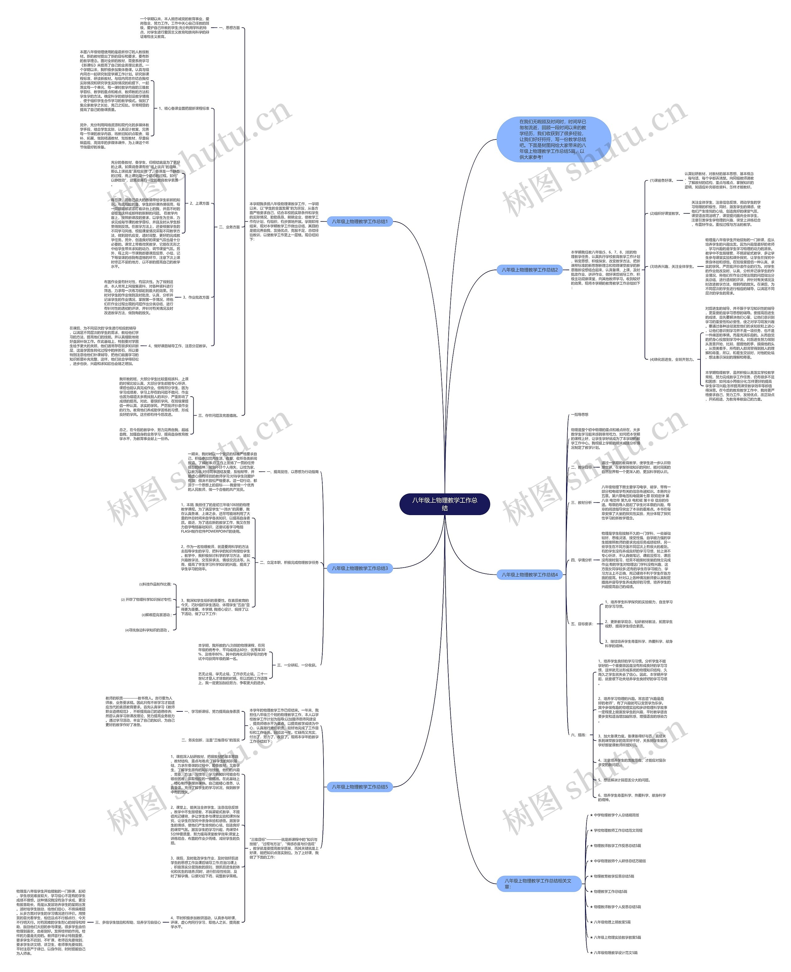 八年级上物理教学工作总结思维导图