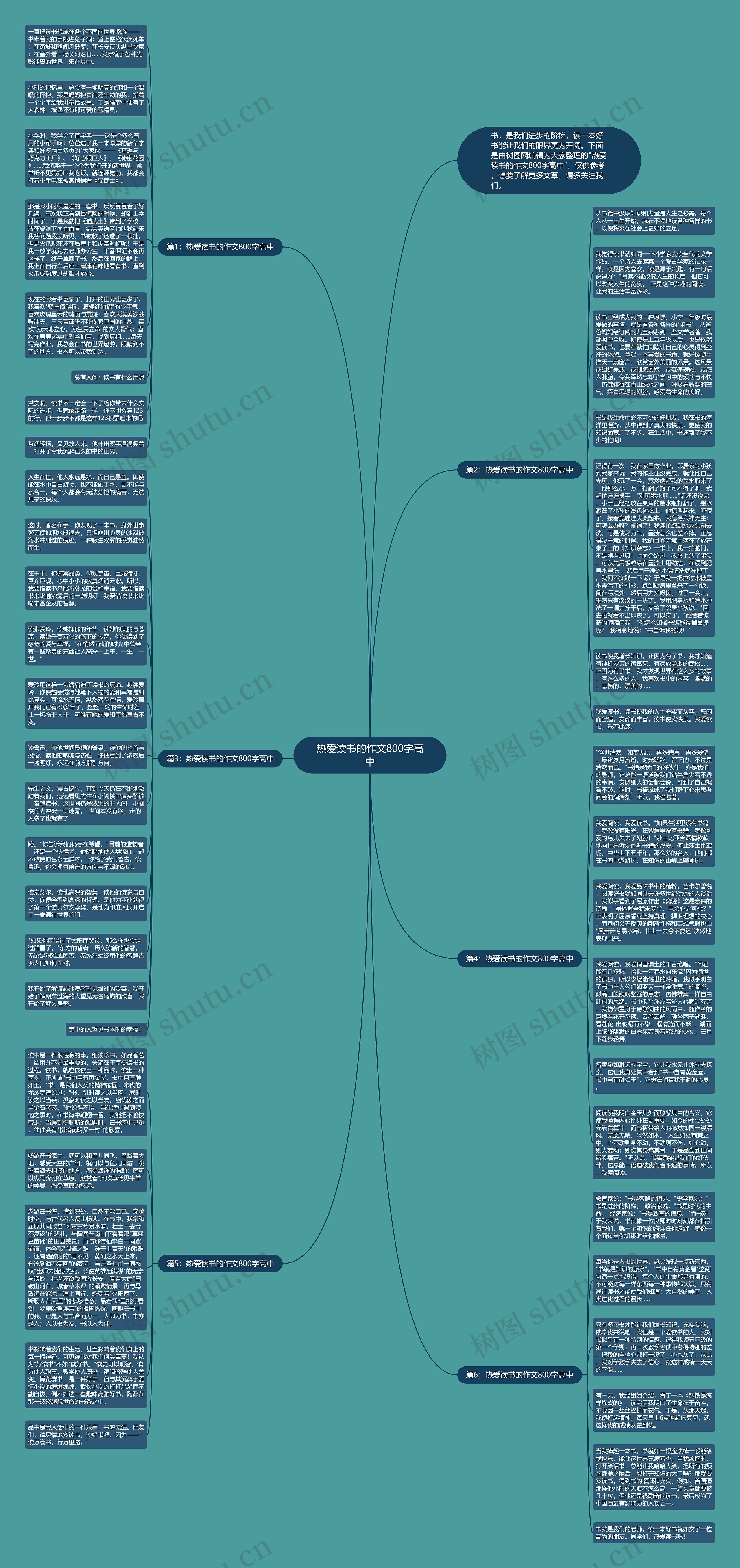 热爱读书的作文800字高中思维导图