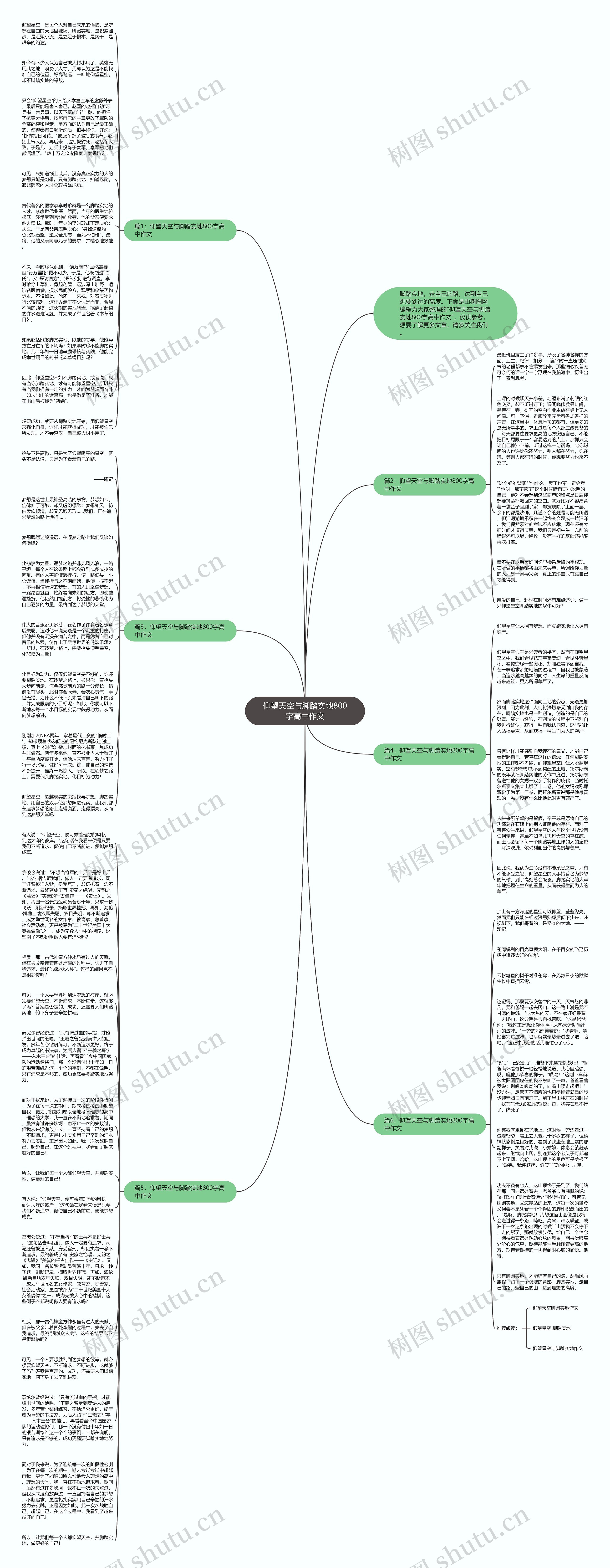 仰望天空与脚踏实地800字高中作文思维导图