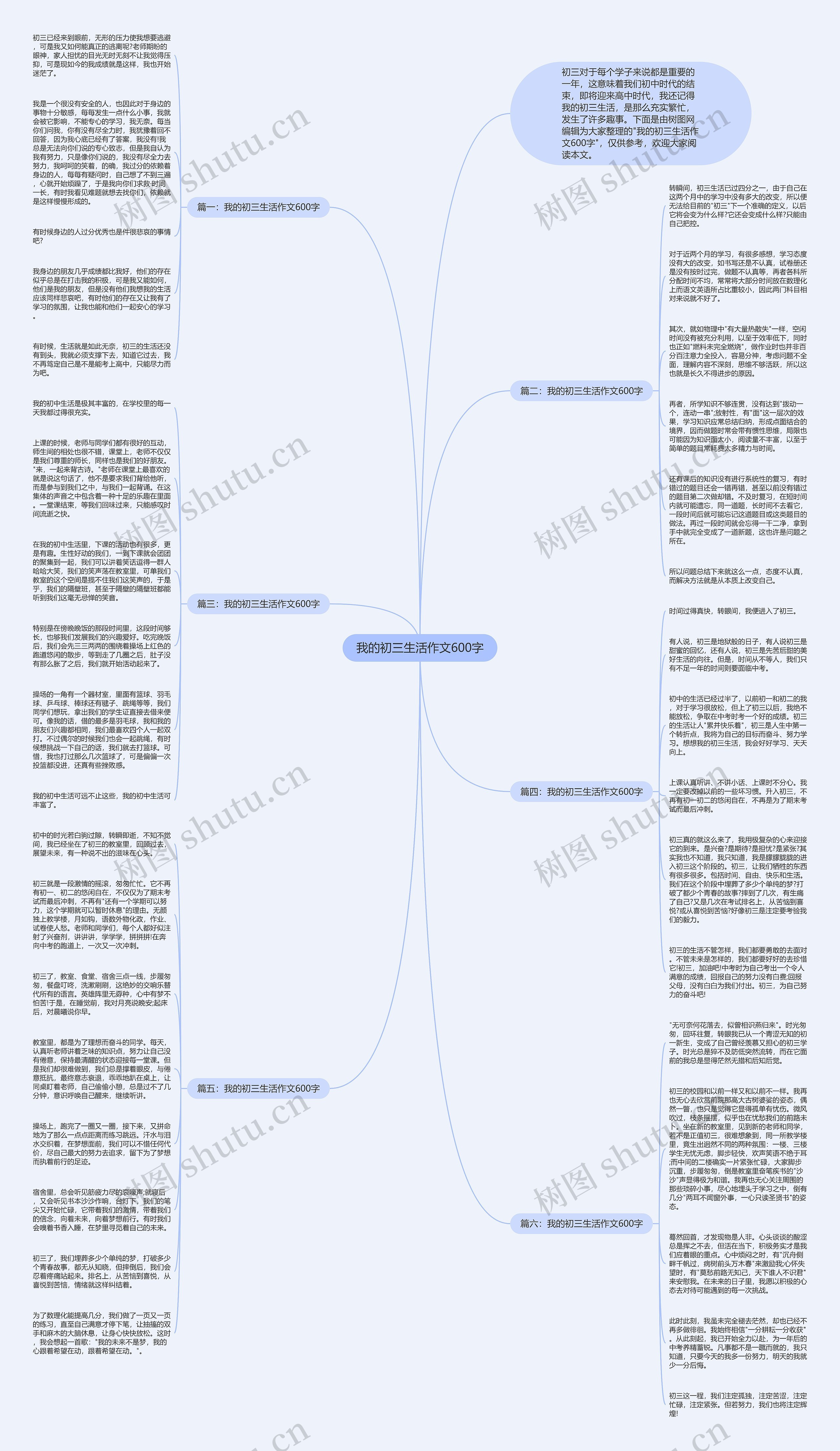 我的初三生活作文600字思维导图