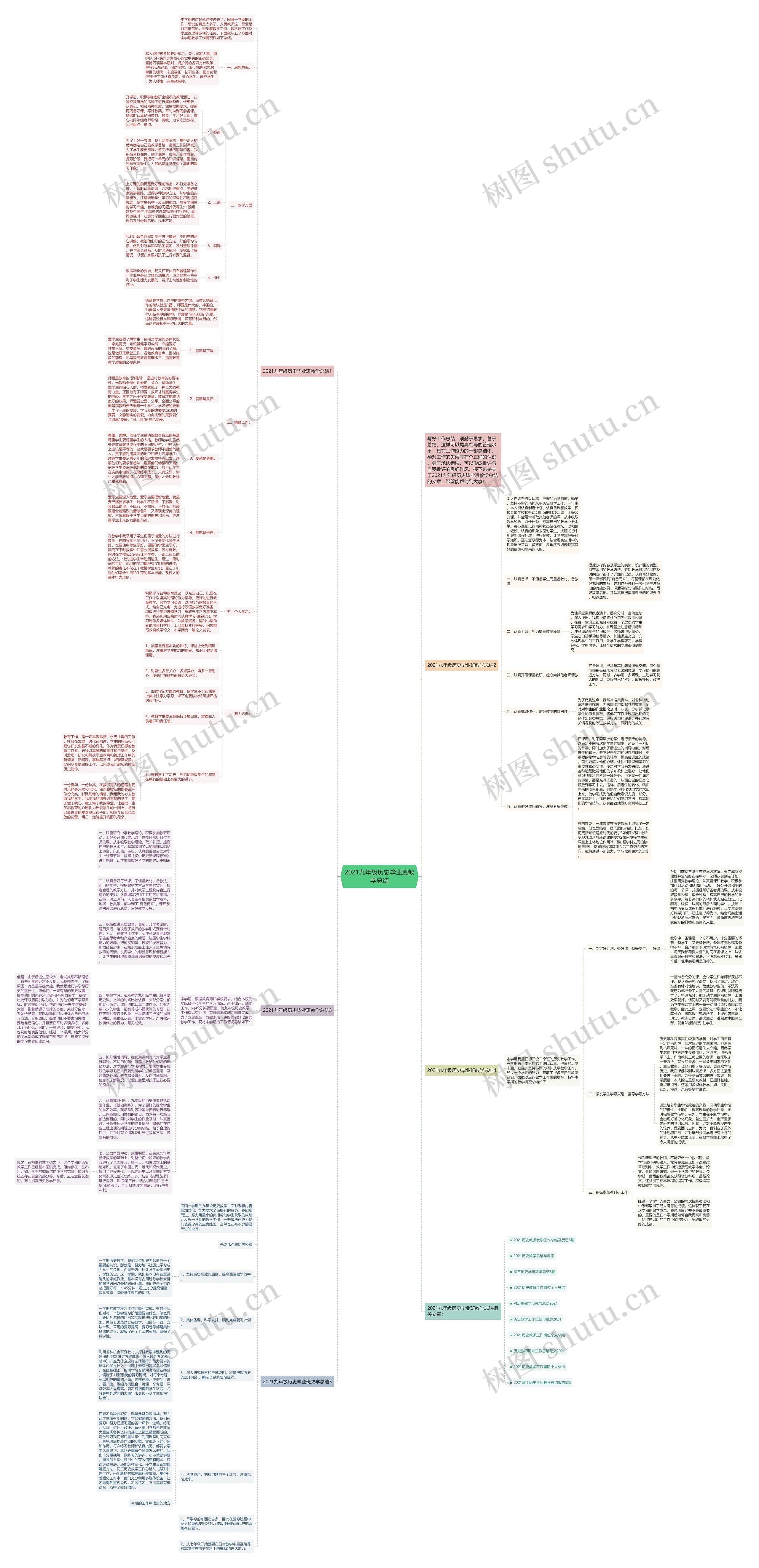 2021九年级历史毕业班教学总结思维导图