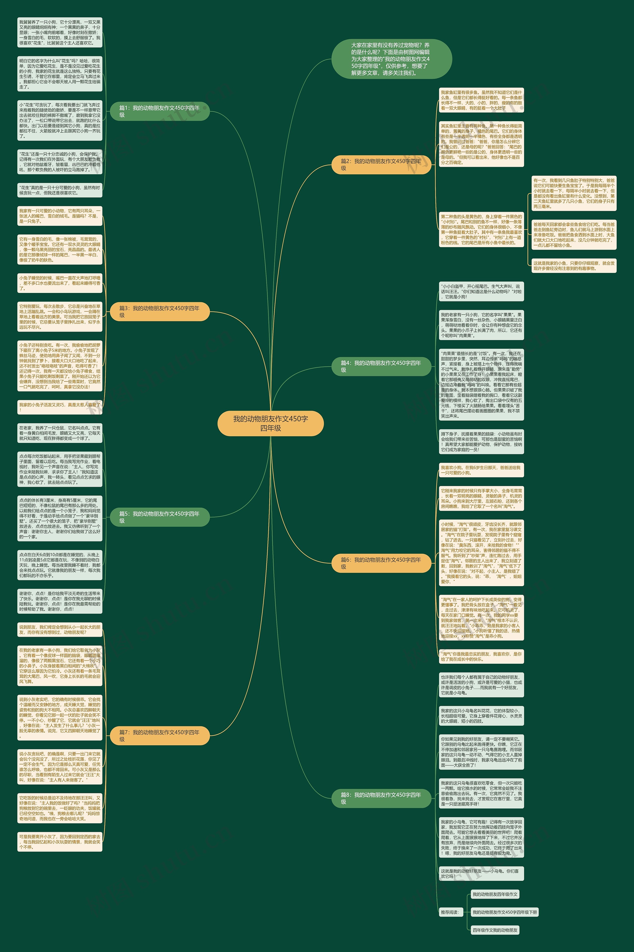 我的动物朋友作文450字四年级思维导图