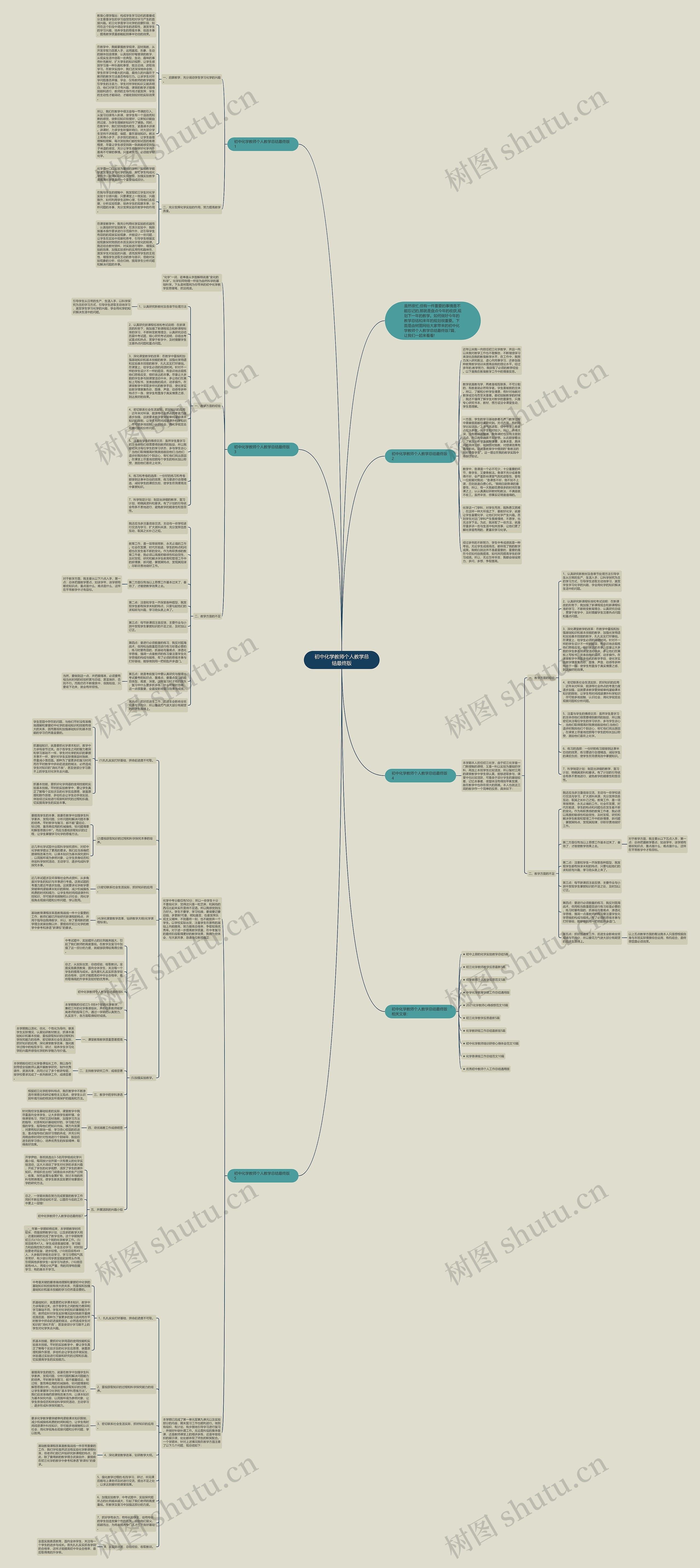 初中化学教师个人教学总结最终版思维导图