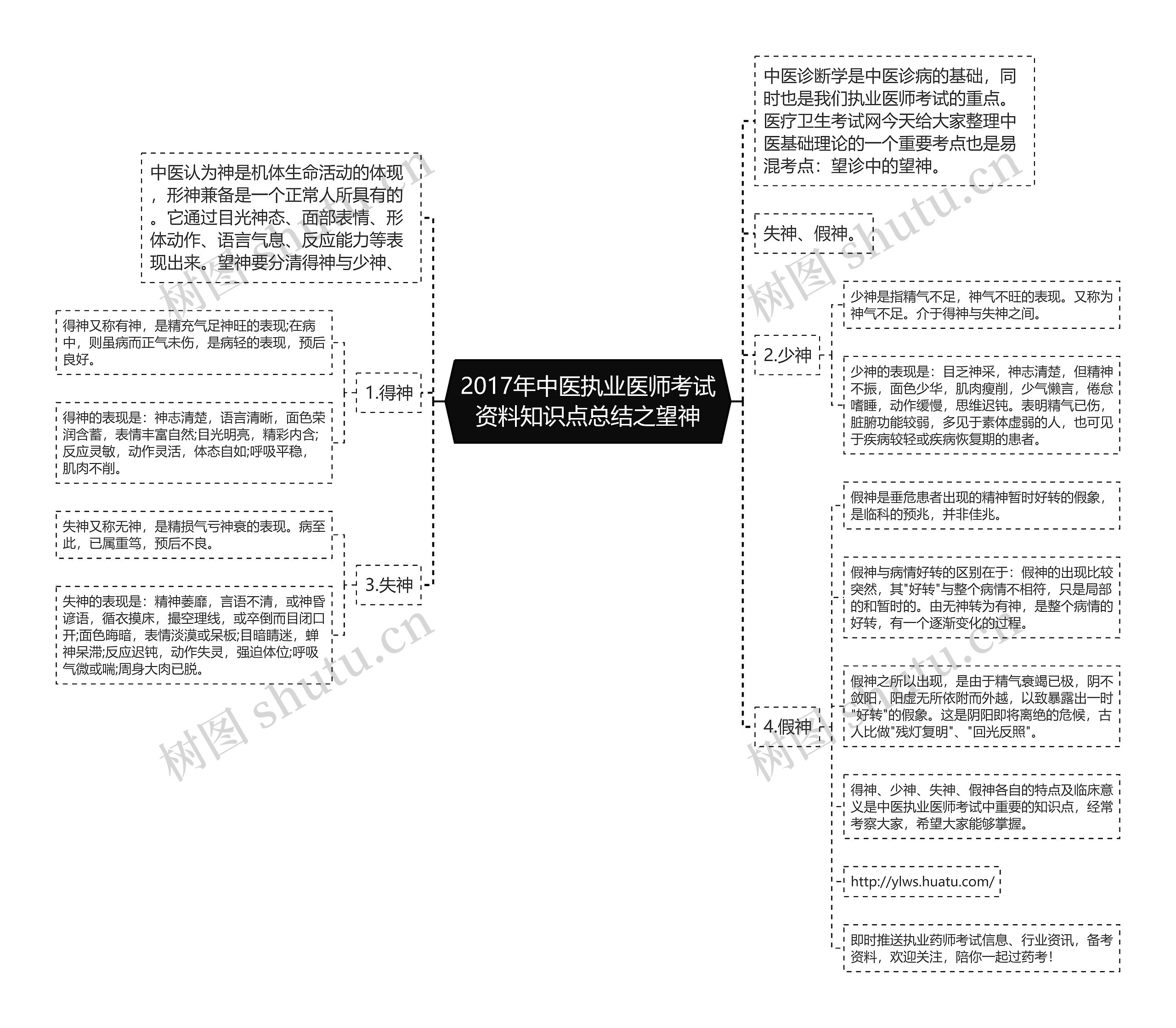 2017年中医执业医师考试资料知识点总结之望神思维导图