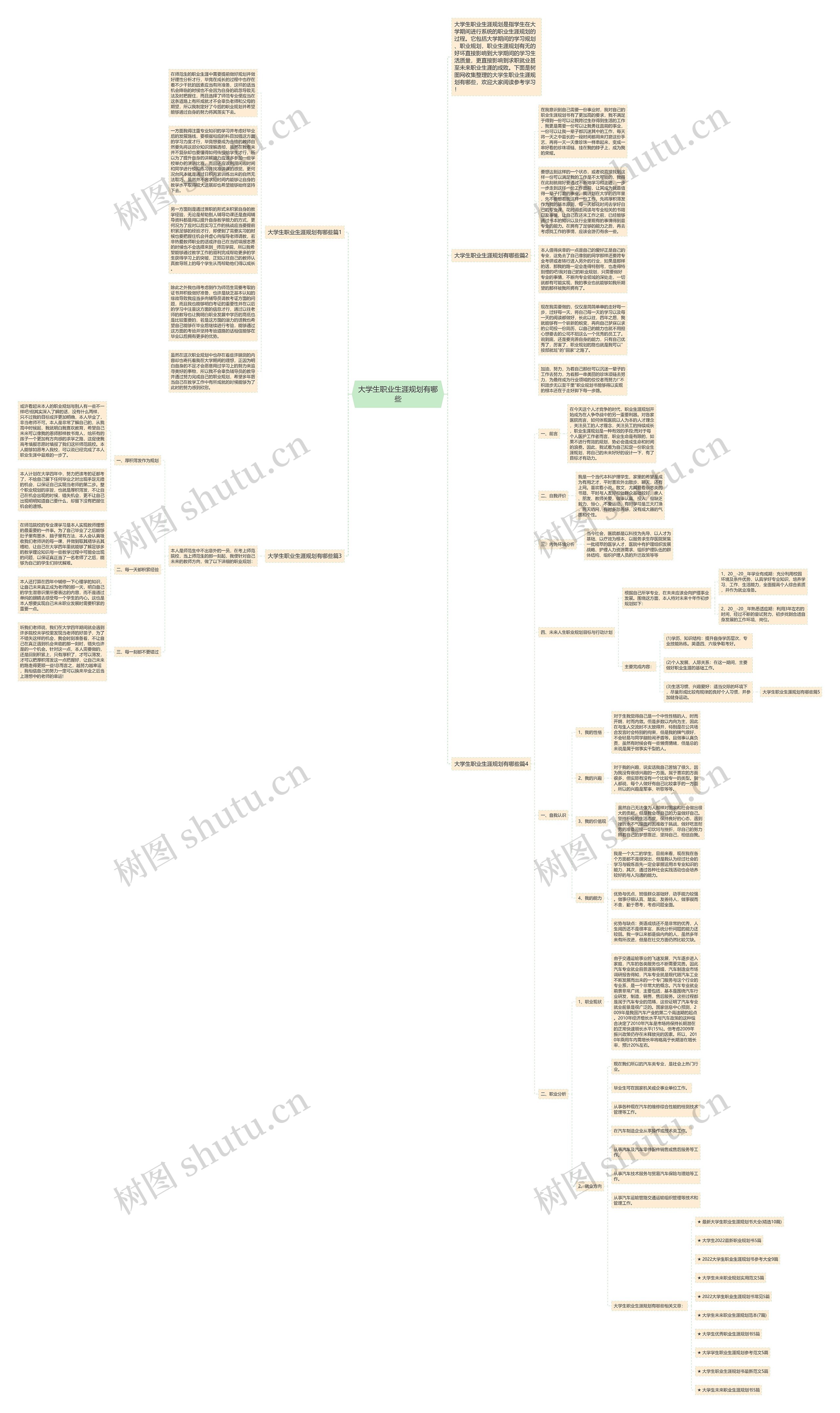 大学生职业生涯规划有哪些思维导图