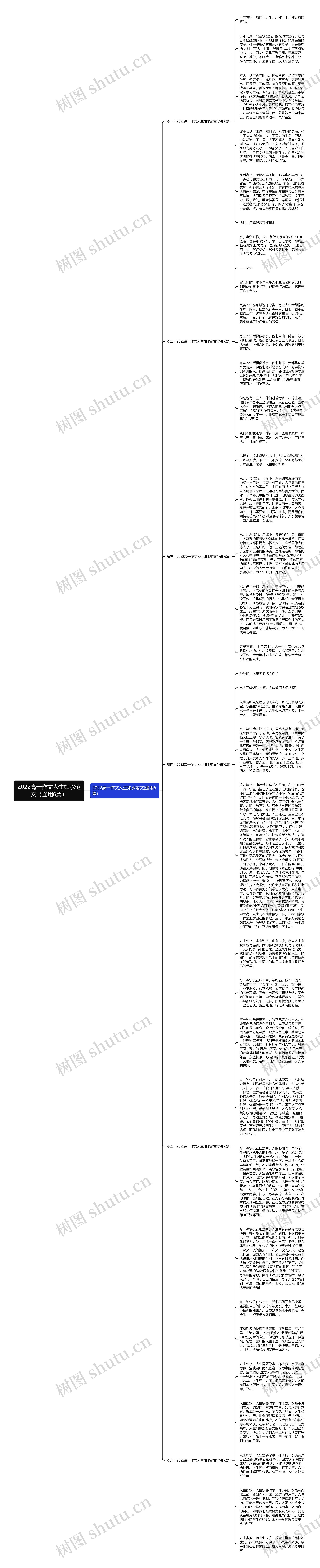 2022高一作文人生如水范文（通用6篇）思维导图