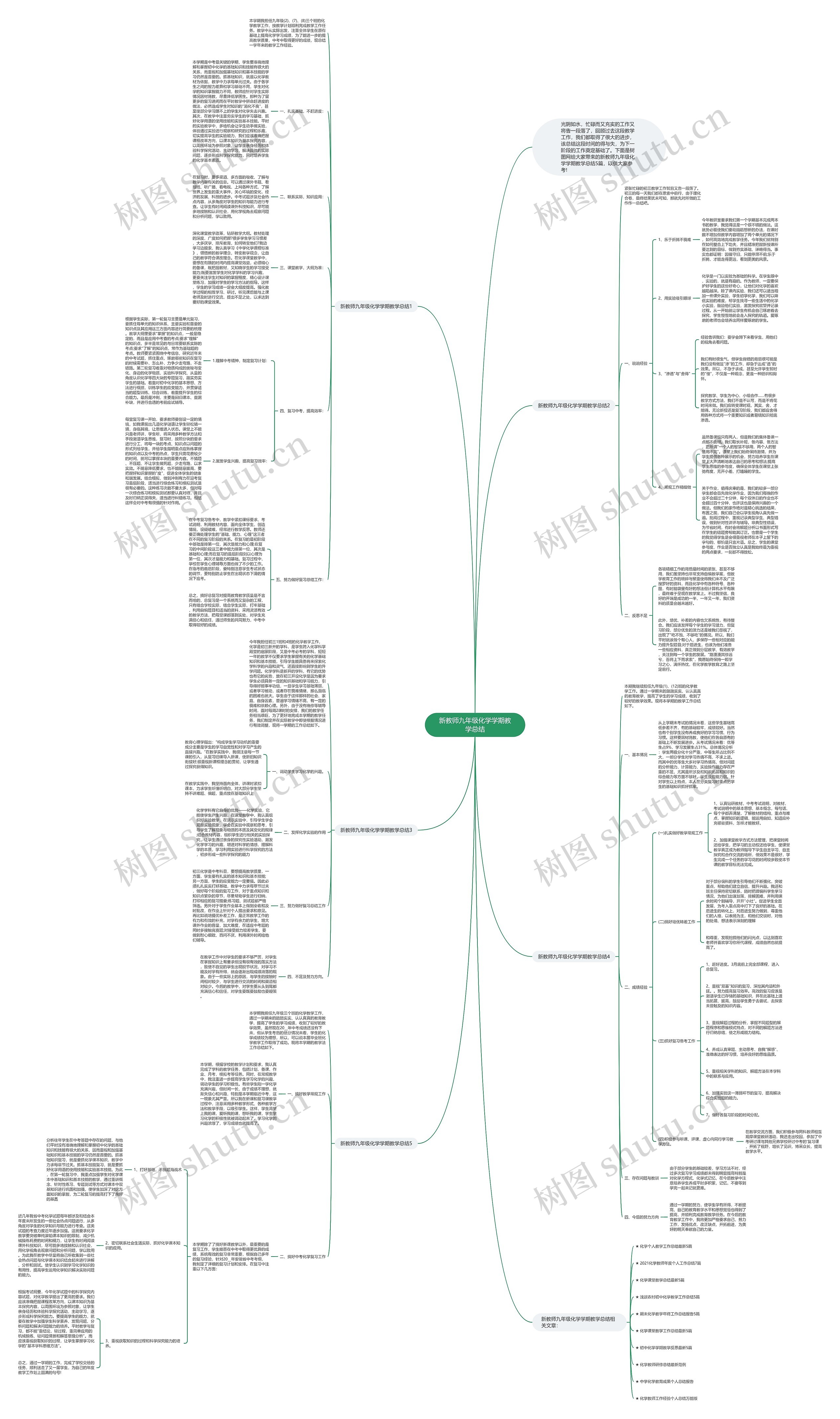 新教师九年级化学学期教学总结思维导图