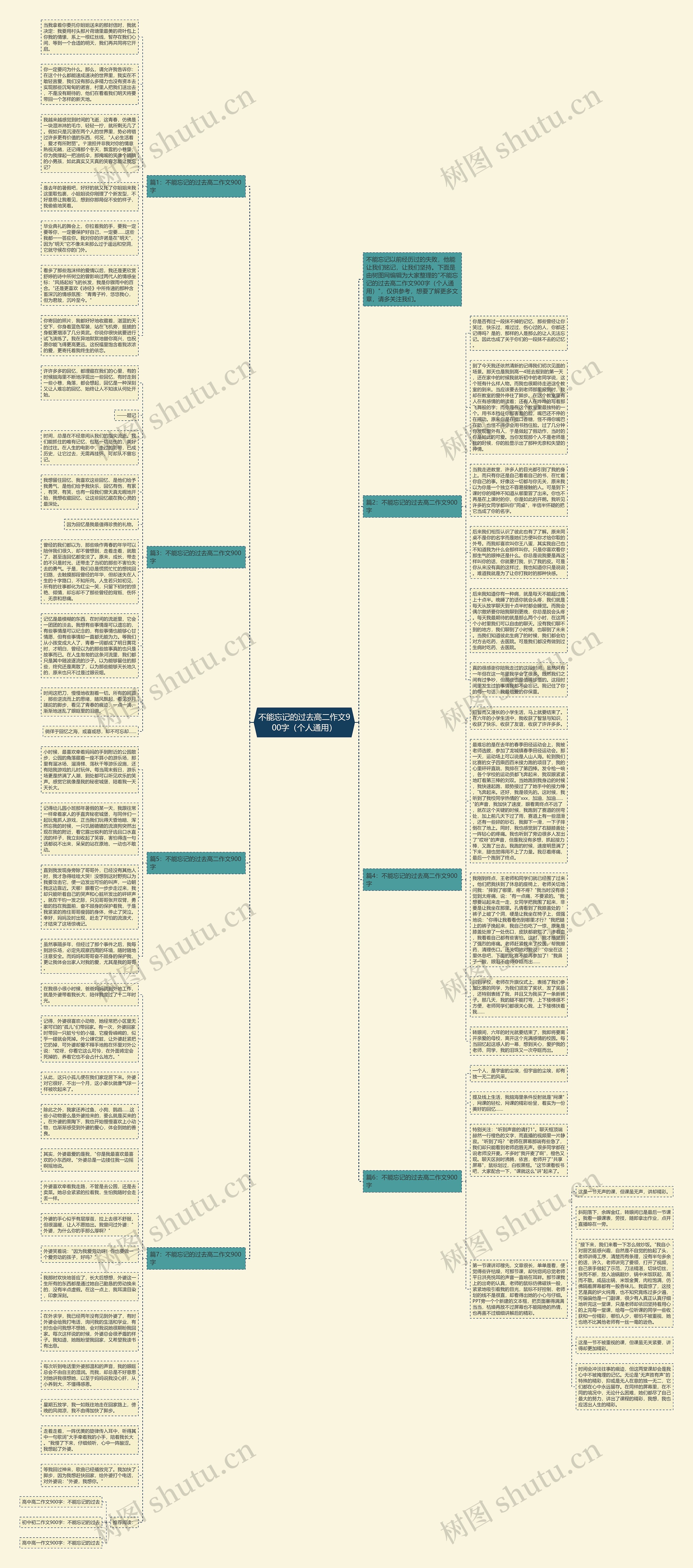 不能忘记的过去高二作文900字（个人通用）思维导图