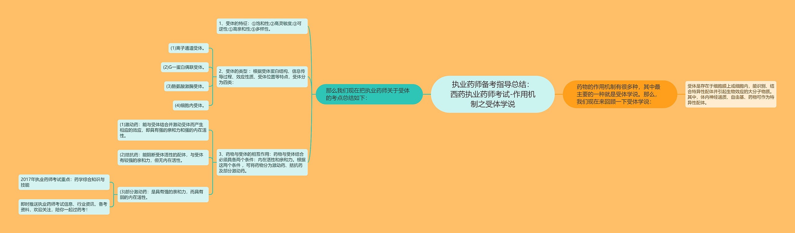 执业药师备考指导总结：西药执业药师考试-作用机制之受体学说思维导图