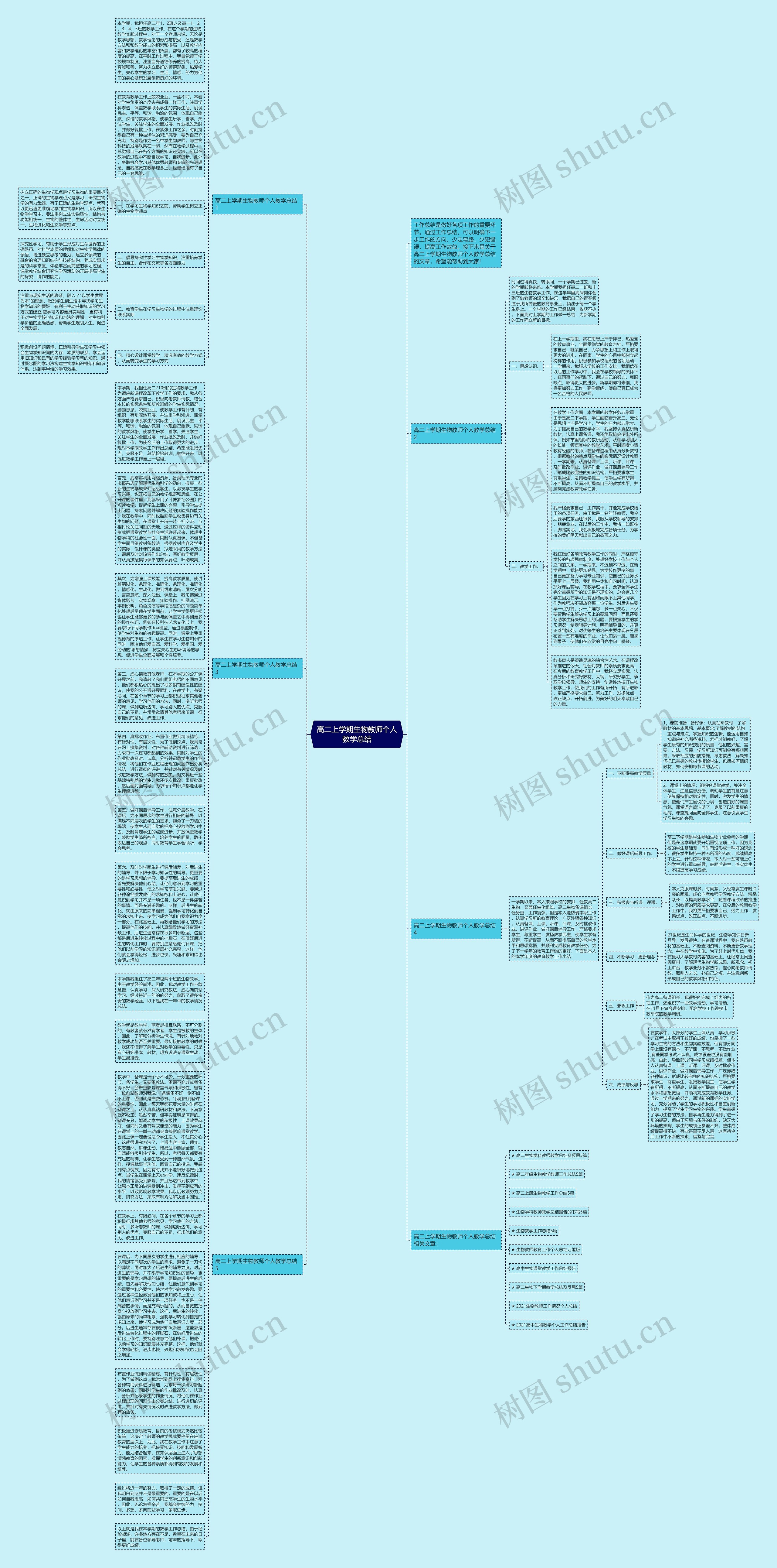 高二上学期生物教师个人教学总结思维导图