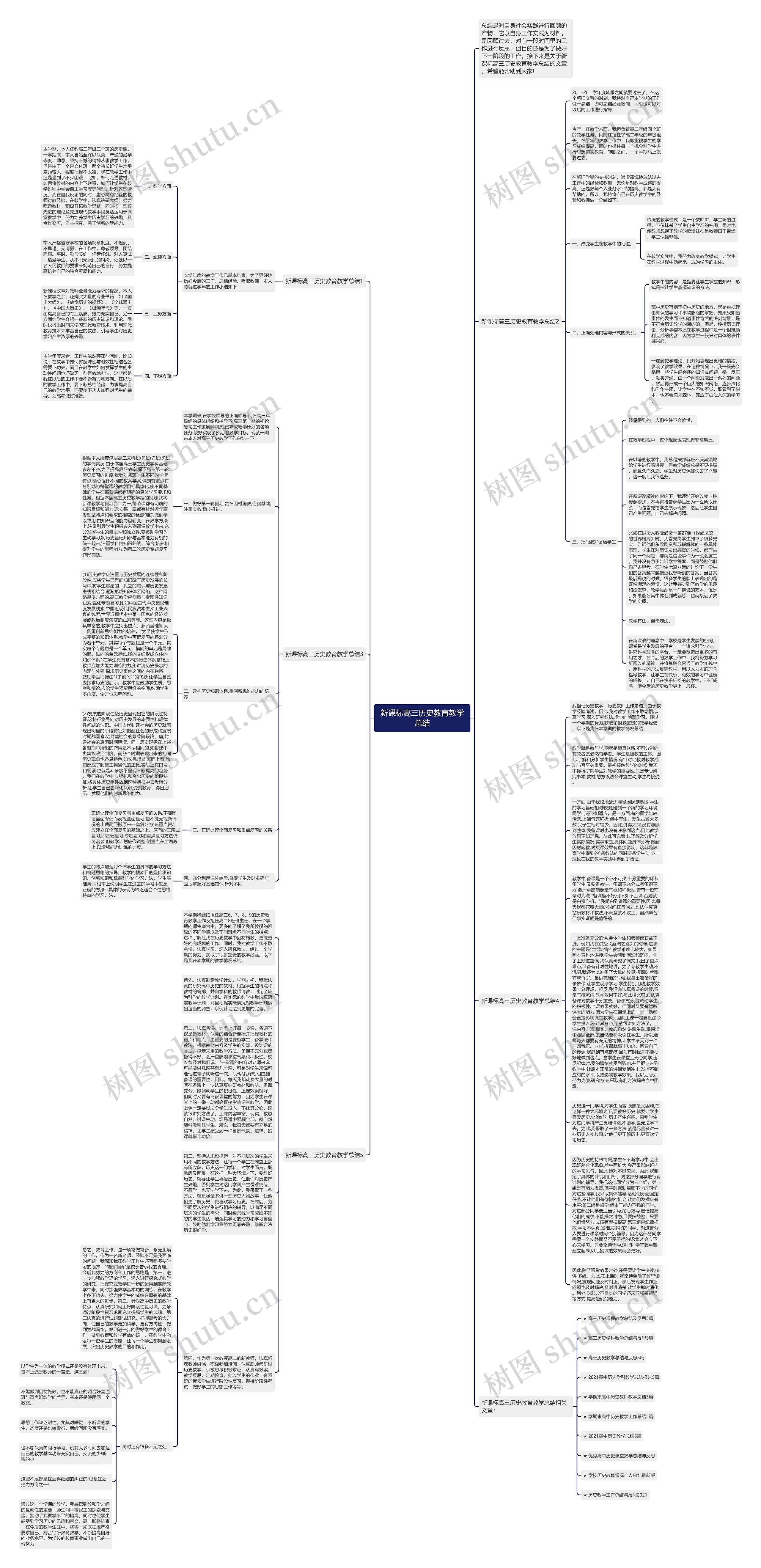 新课标高三历史教育教学总结思维导图