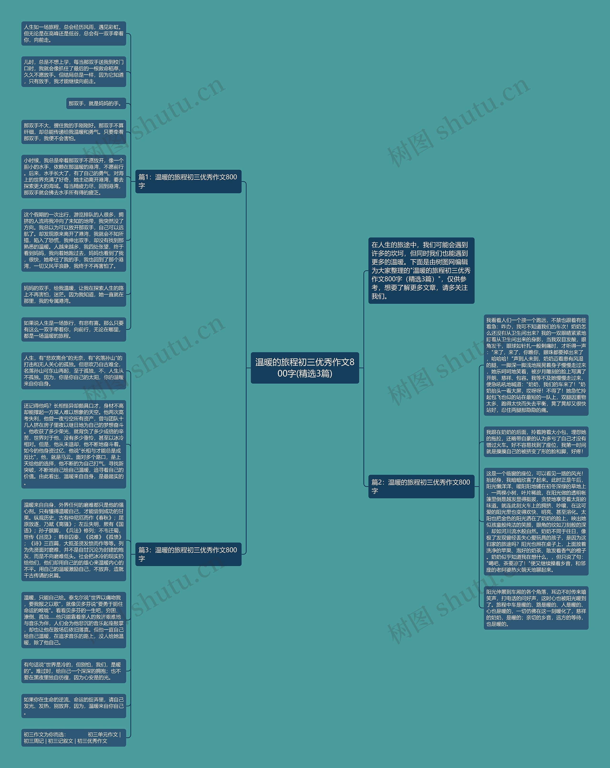 温暖的旅程初三优秀作文800字(精选3篇)思维导图