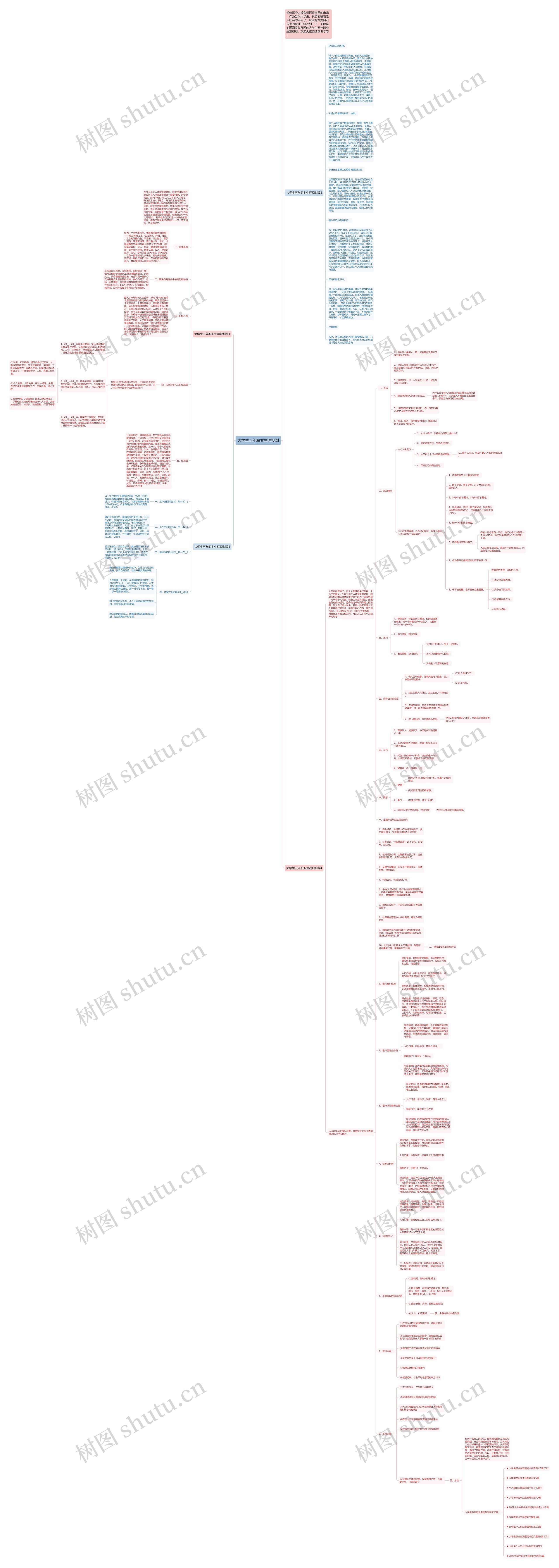 大学生五年职业生涯规划思维导图