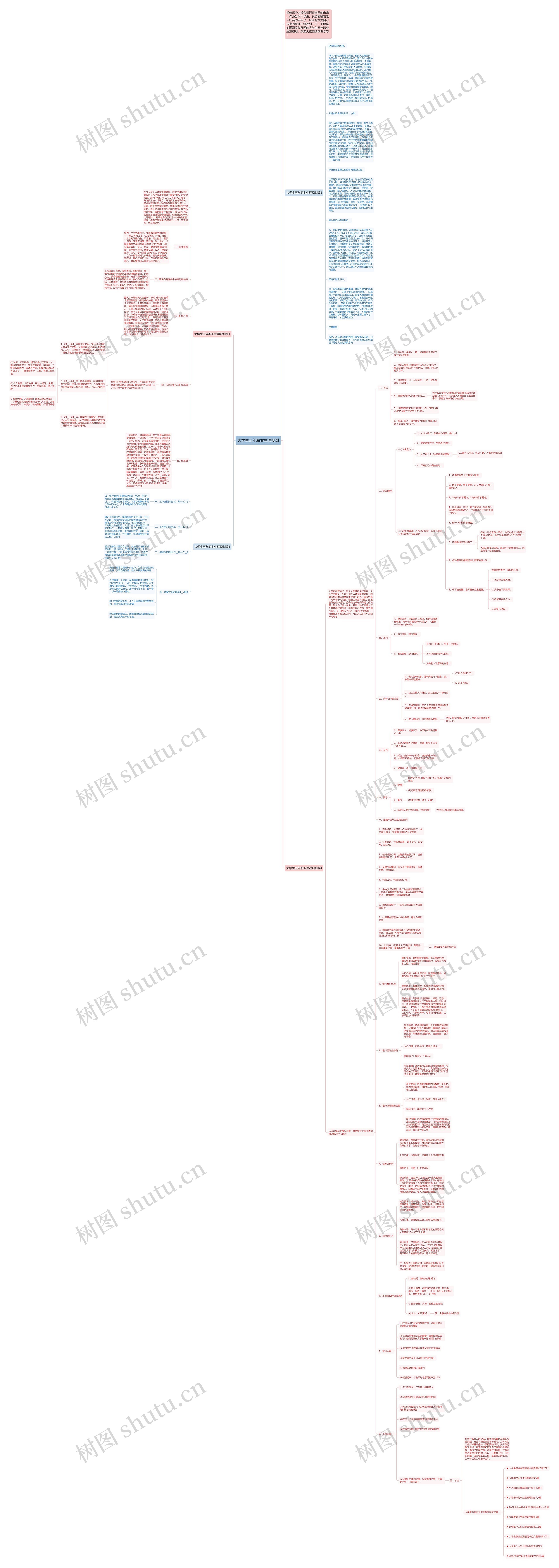 大学生五年职业生涯规划思维导图高清图 大学生五年职业生涯规划思维导图